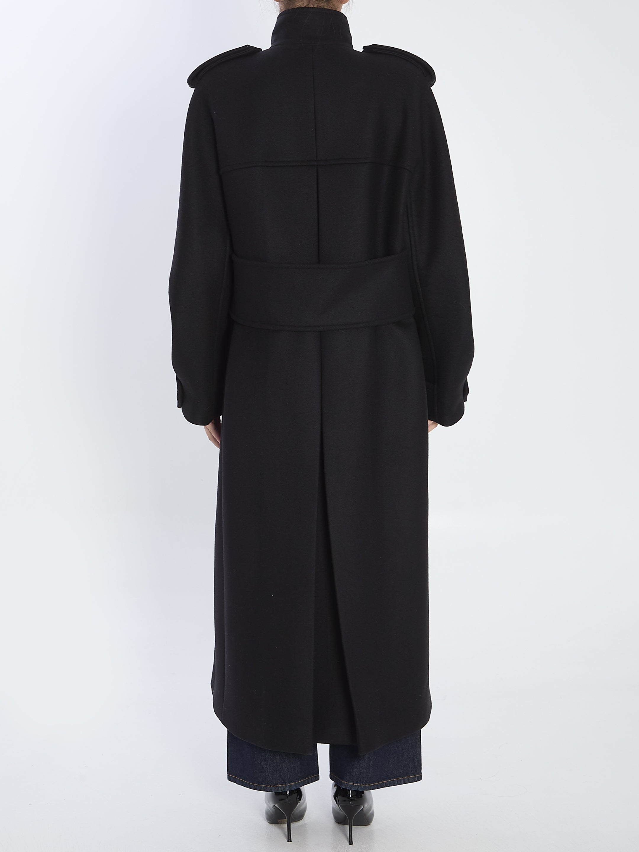 KHAITE Maxi Double-Breasted Wool Blend Jacket