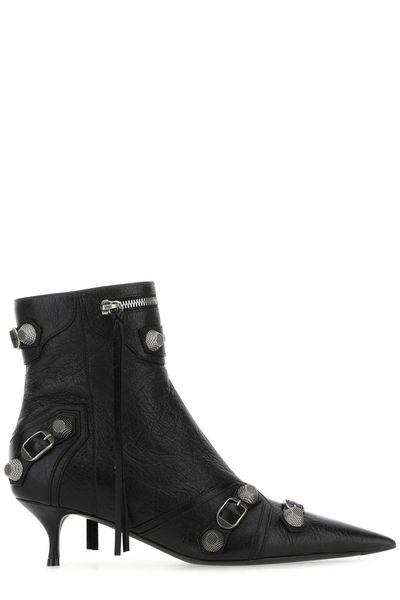 BALENCIAGA Leather Cagole Ankle Boots