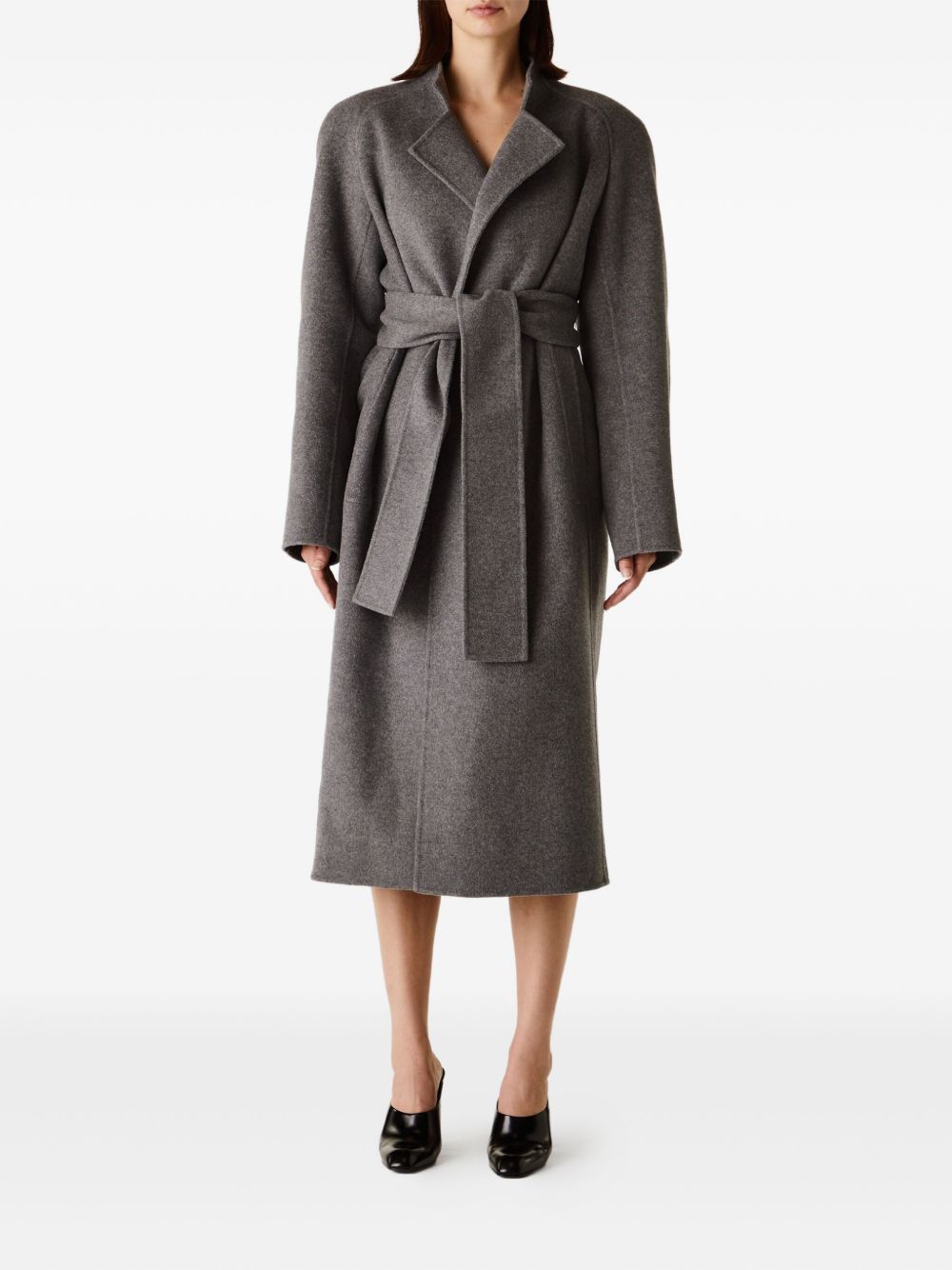KHAITE Wool Long Jacket with Self-Tie Belt for Women - FW25