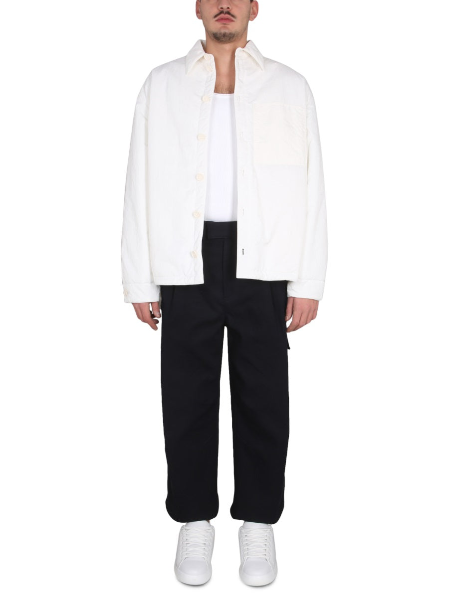 BOTTEGA VENETA Men's Technical Nylon Jacket with Button Closure and Patch