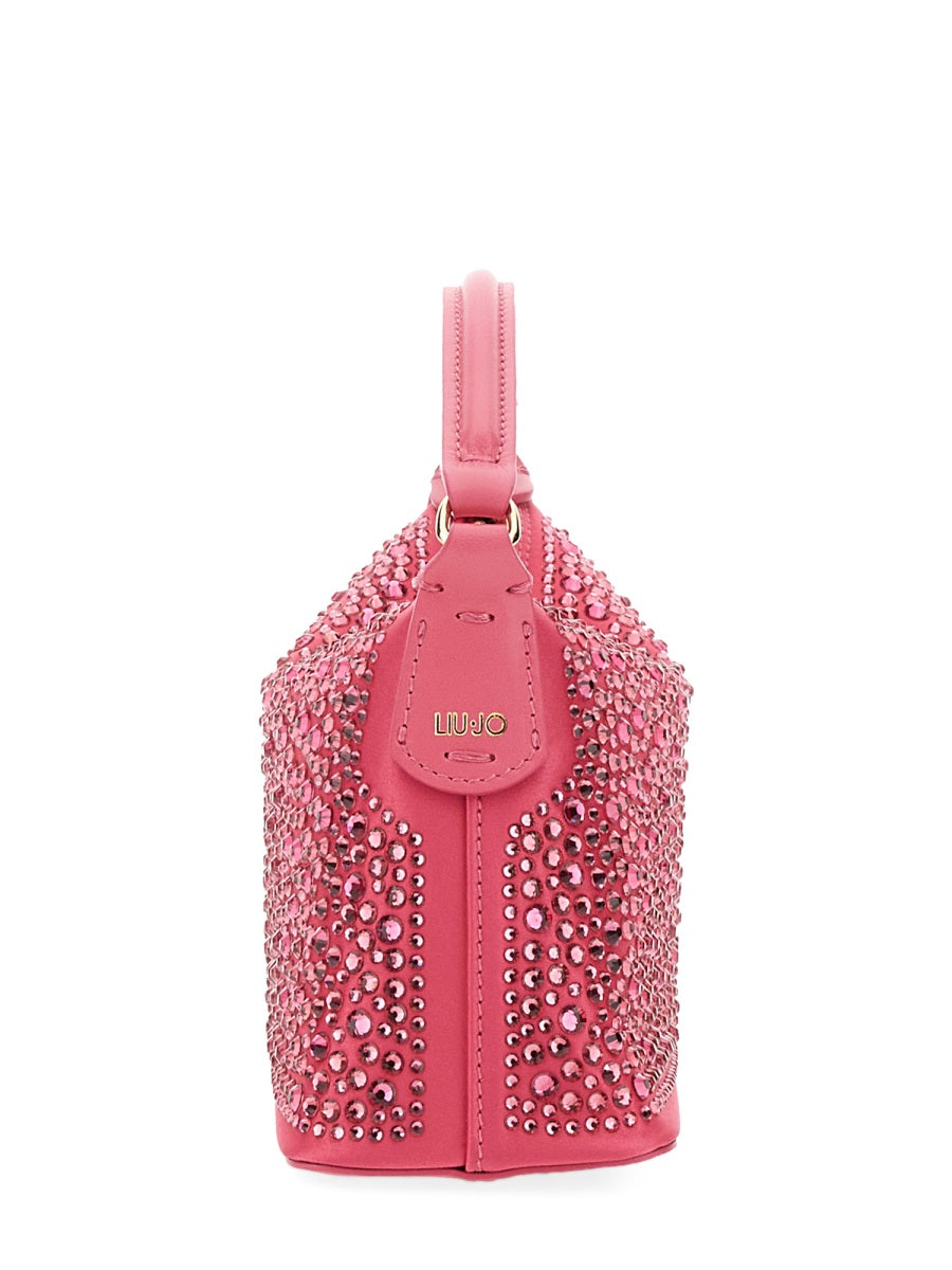 LEONIE HANNE X LIU JO Mini Hobo Handbag with Rhinestones