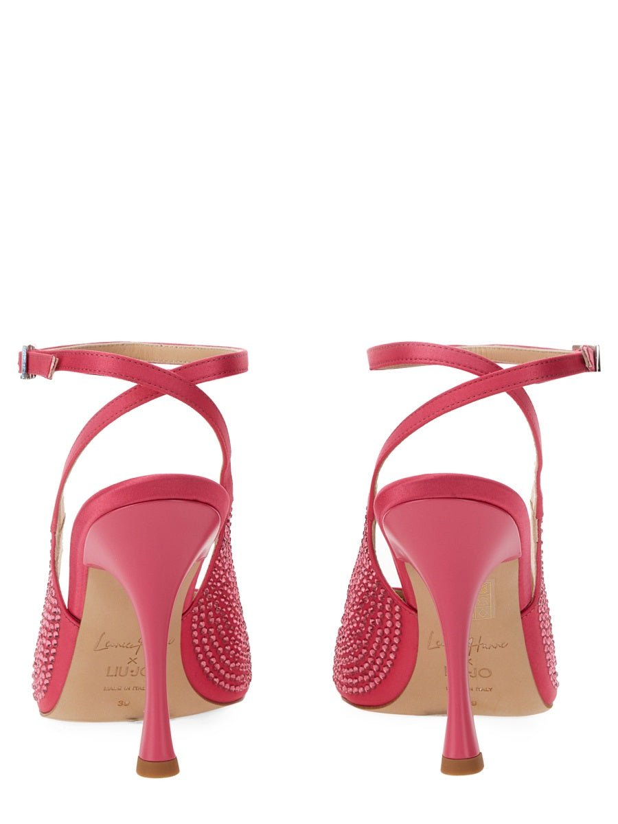 LEONIE HANNE X LIU JO Satin Slingback Heels with Hourglass Heel 10cm