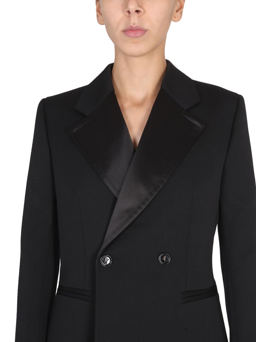 BOTTEGA VENETA Elevated Women's Wool Jacket with Satin Chintz Lapels