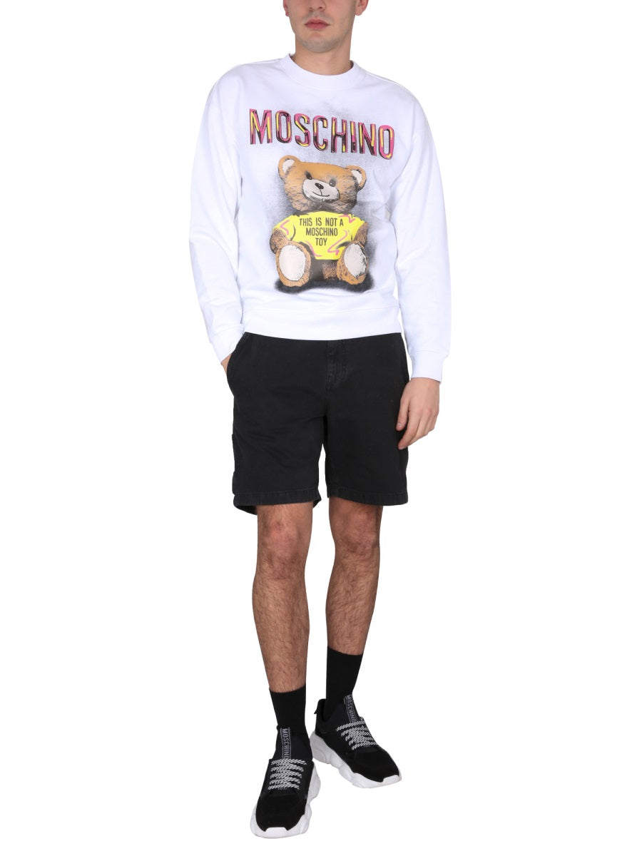 MOSCHINO Teddy Print Sweatshirt with Necklace for Men