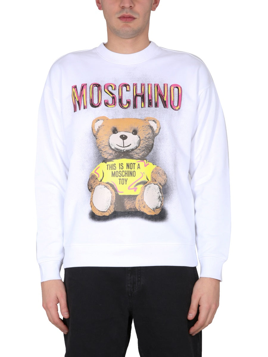 MOSCHINO Teddy Print Sweatshirt with Necklace for Men