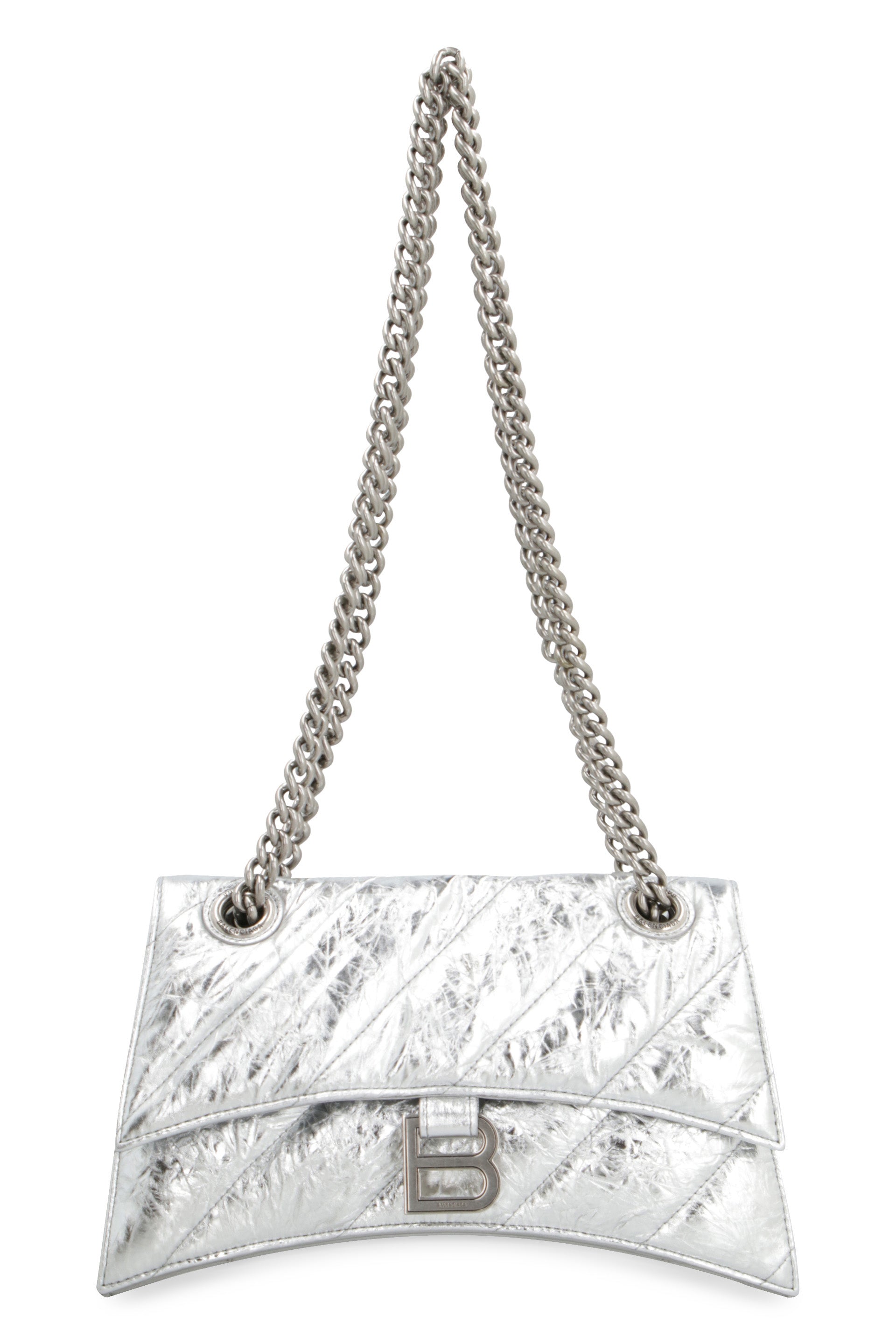 BALENCIAGA Mini Crushed Leather Handbag with Chain