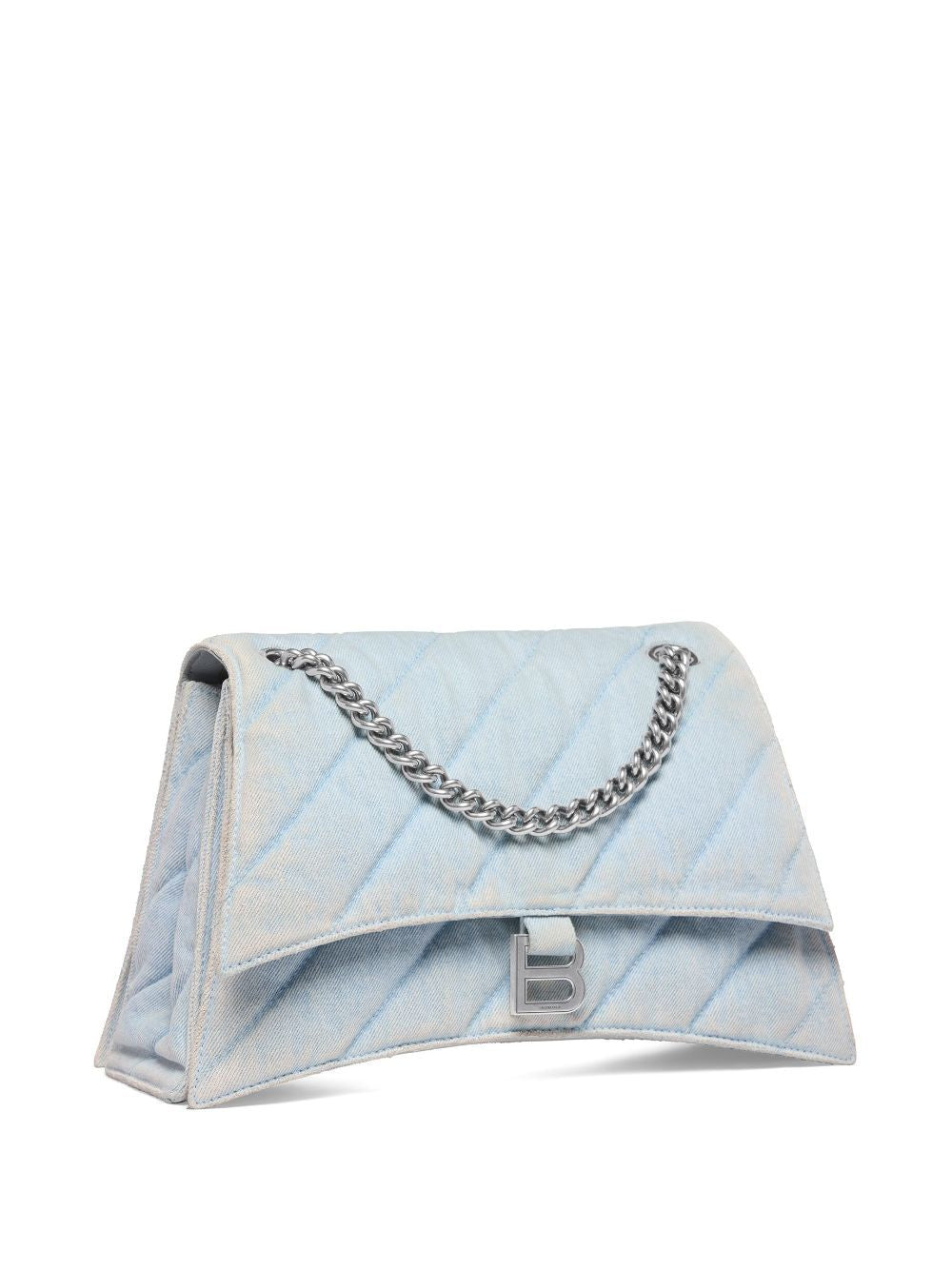 BALENCIAGA Denim Crush Mini Shoulder Handbag