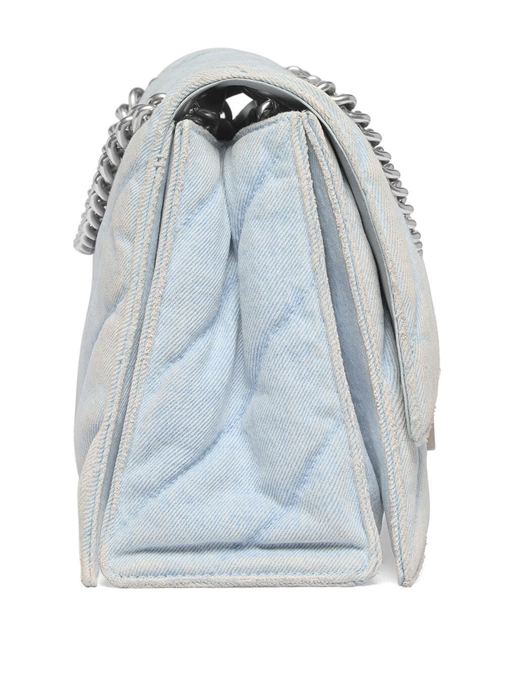 BALENCIAGA Denim Crush Mini Shoulder Handbag