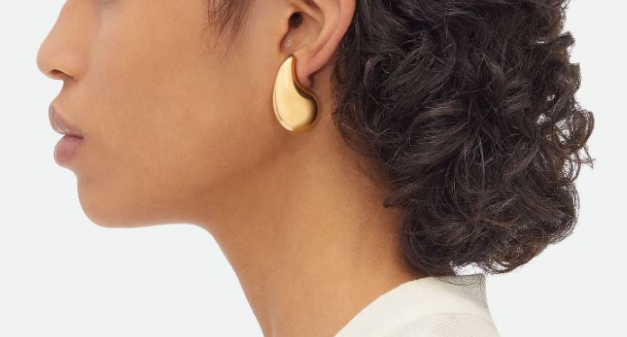 BOTTEGA VENETA Mini Drop Earrings - Sterling Silver with Gold Finish