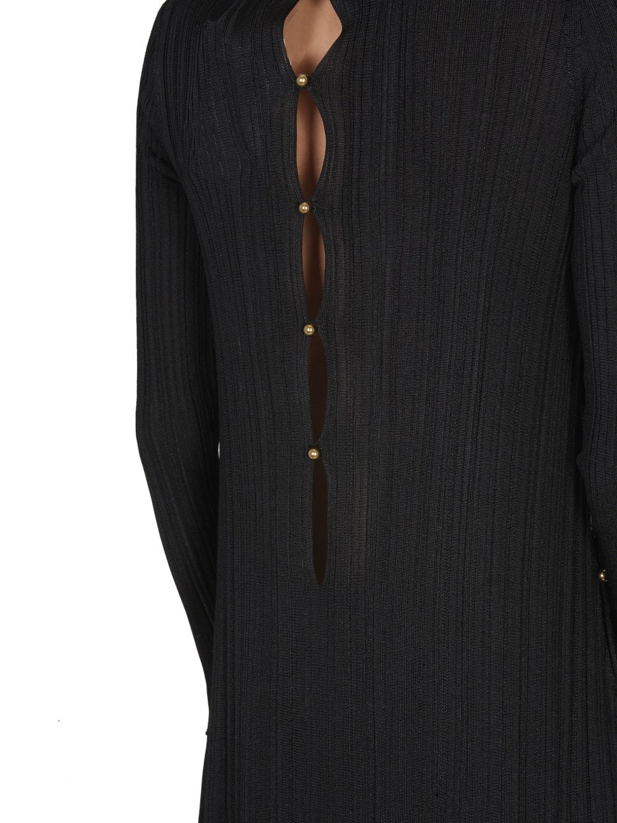 BOTTEGA VENETA Plisse Dress with High Neck Detail