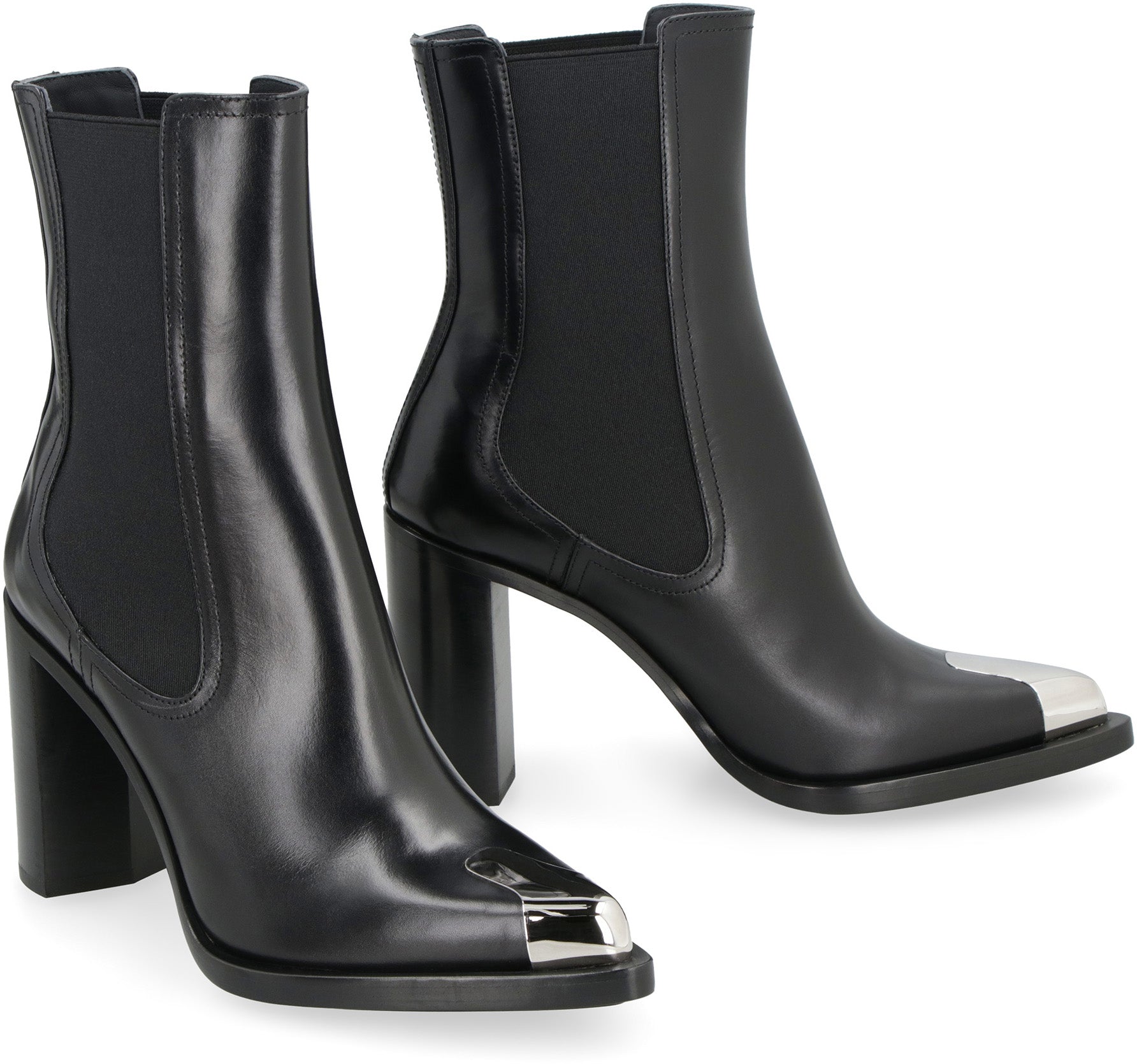 ALEXANDER MCQUEEN Punk Leather Chelsea Boots