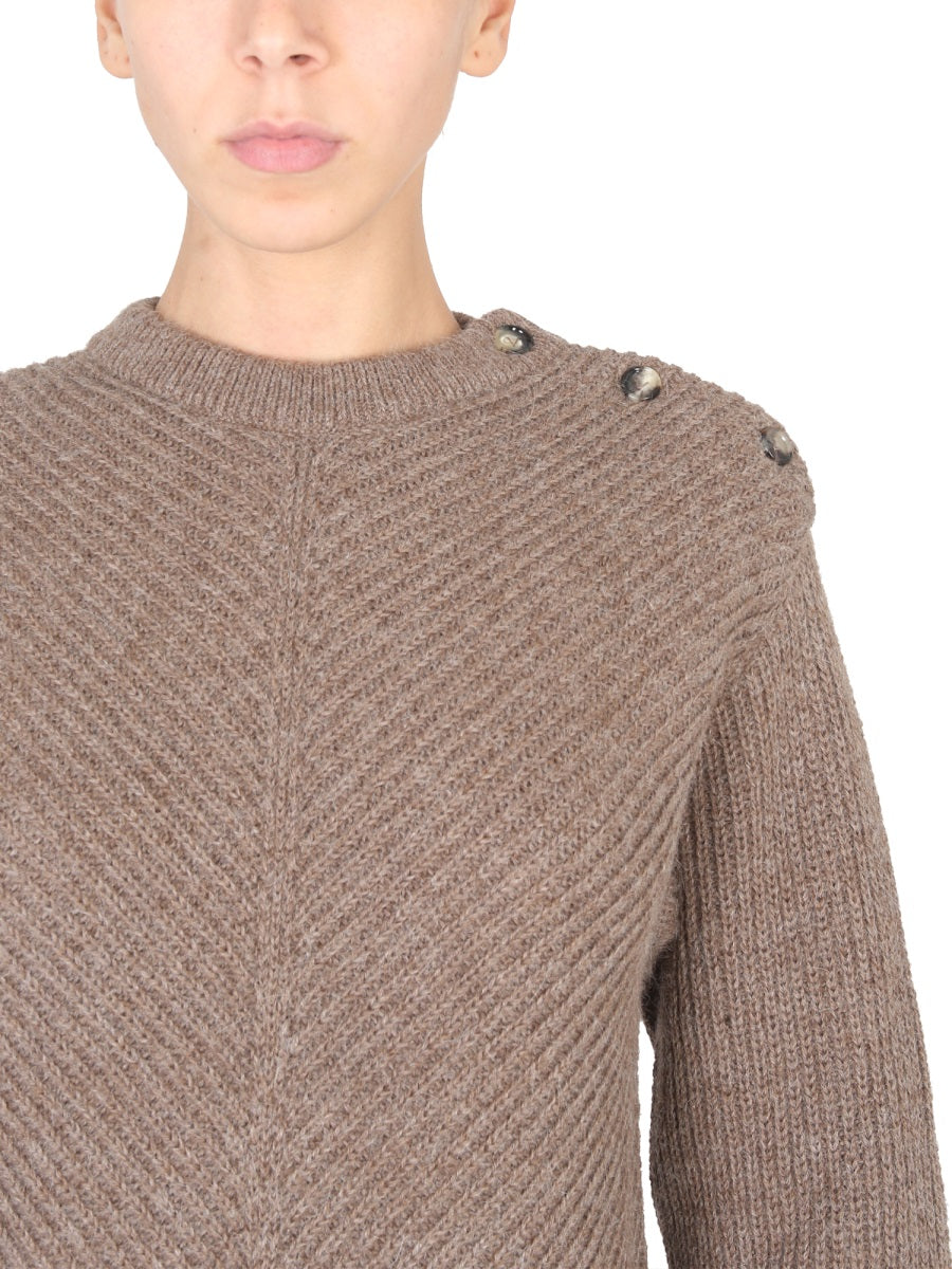 BOTTEGA VENETA Alpaca Knit Chevron Pattern Sweater