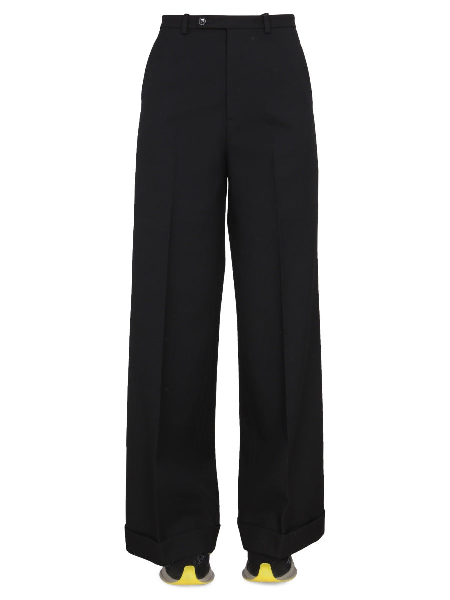 GUCCI Wool Pants with Hook and Zipper Closure