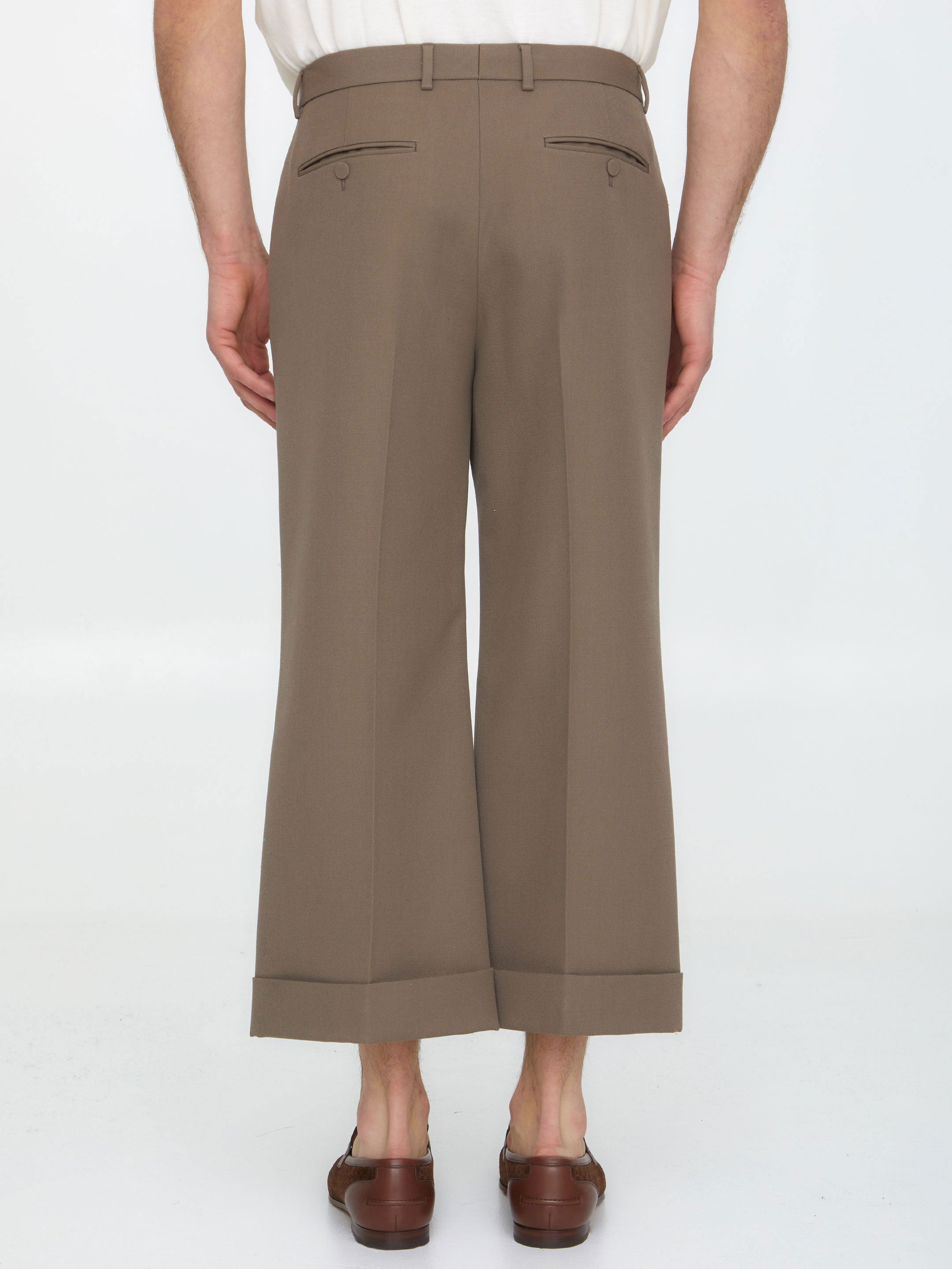 GUCCI Classic Wool Gabardine Trousers for Men