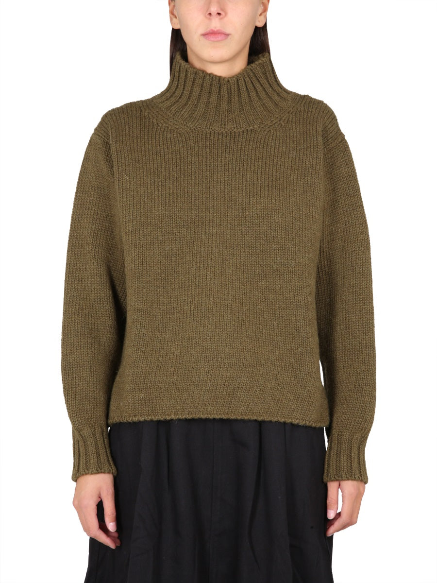 MARGARET HOWELL High Neck Ribbed Turtleneck Shirt