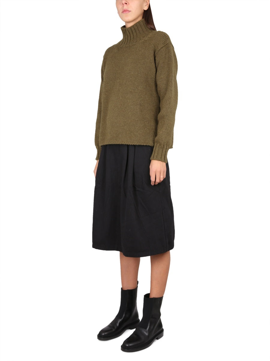 MARGARET HOWELL High Neck Ribbed Turtleneck Shirt