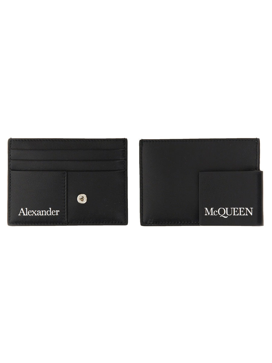 ALEXANDER MCQUEEN Mini Card Holder with Front Logo Print