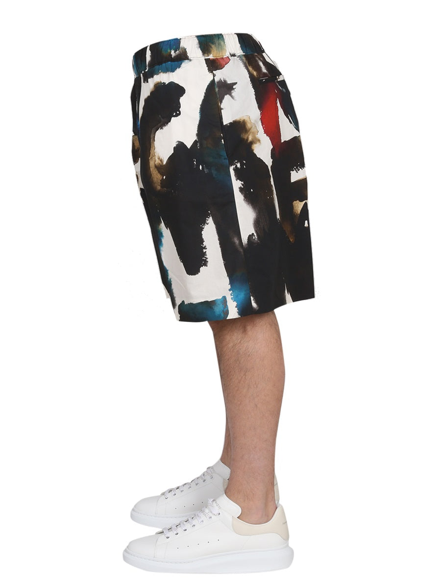 ALEXANDER MCQUEEN Men's Bermuda Shorts with Logo Print