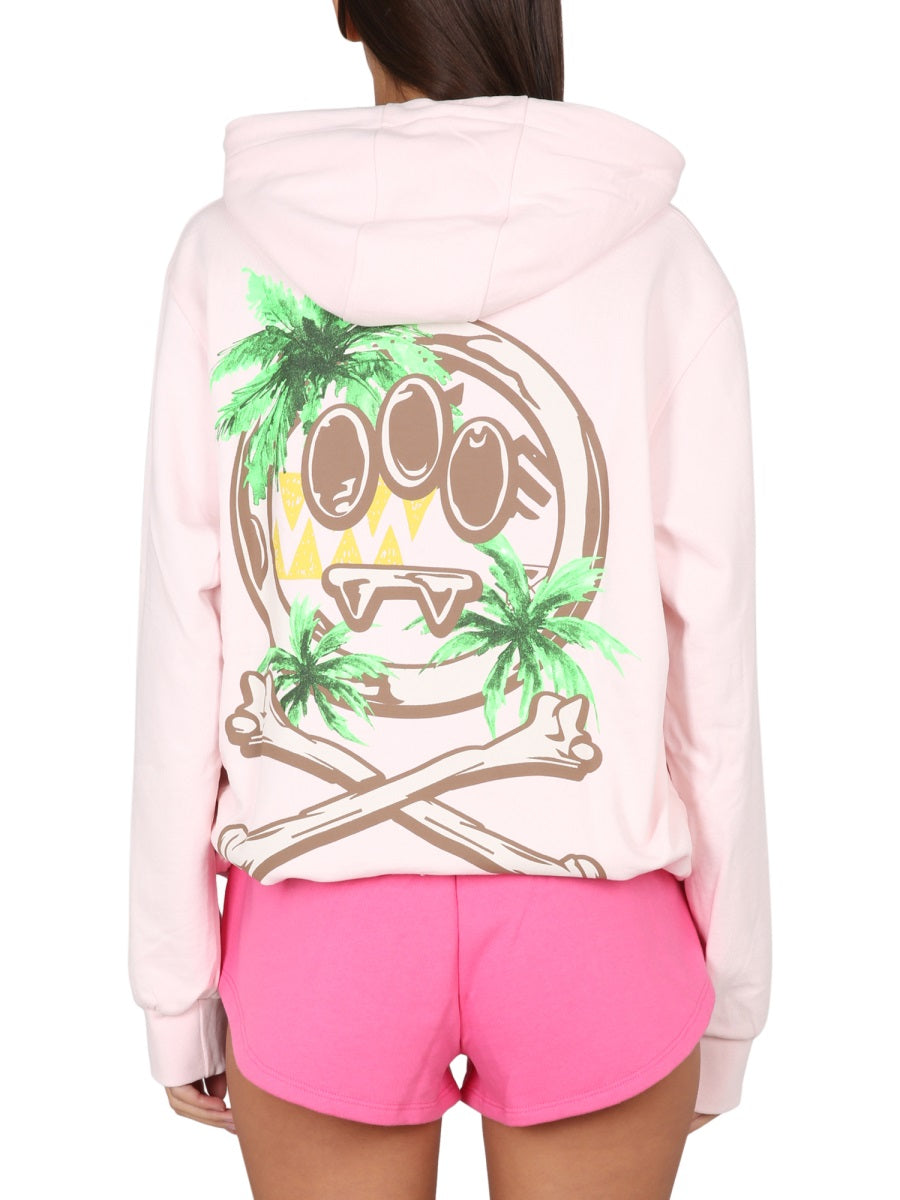 BARROW Unisex Logo Print Sweatshirt with Drawstring Hood