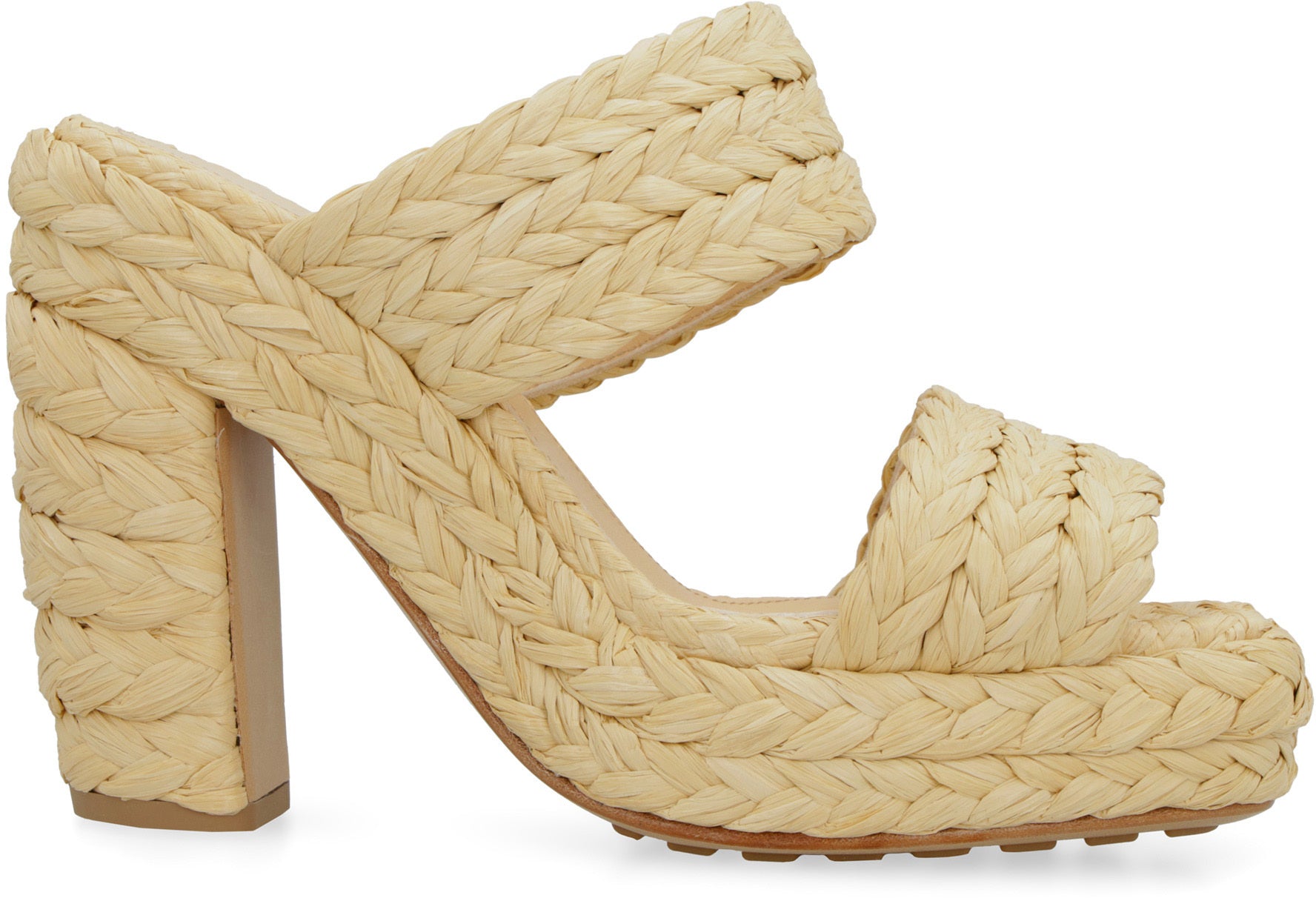 BOTTEGA VENETA Canalazzo Raffia Flat Sandals for Women
