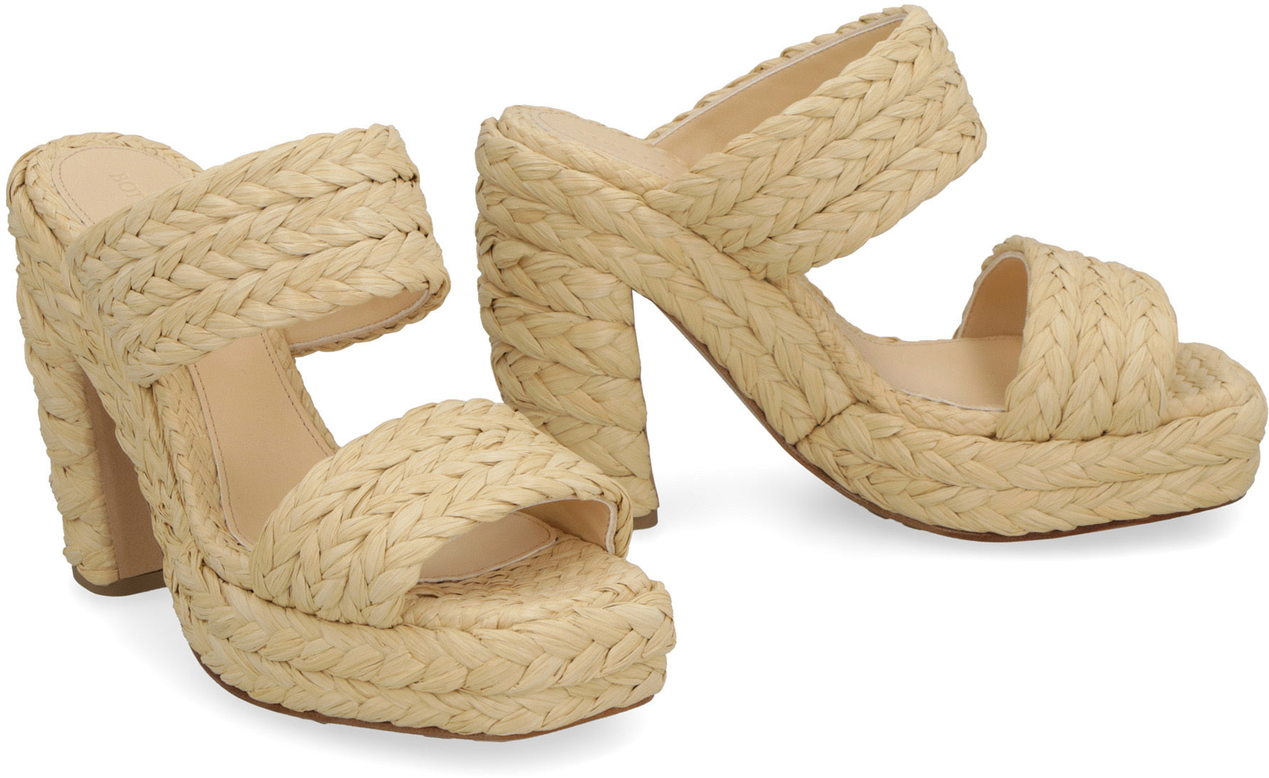 BOTTEGA VENETA Canalazzo Raffia Flat Sandals for Women