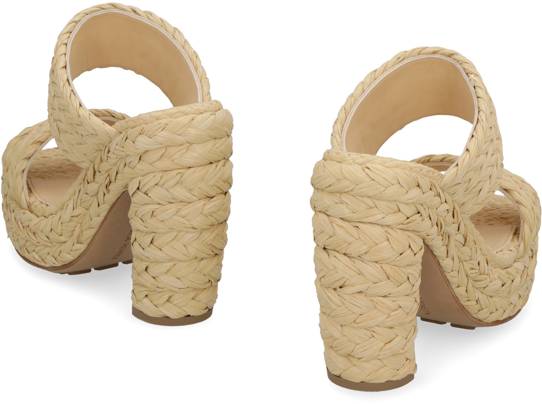 BOTTEGA VENETA Canalazzo Raffia Flat Sandals for Women