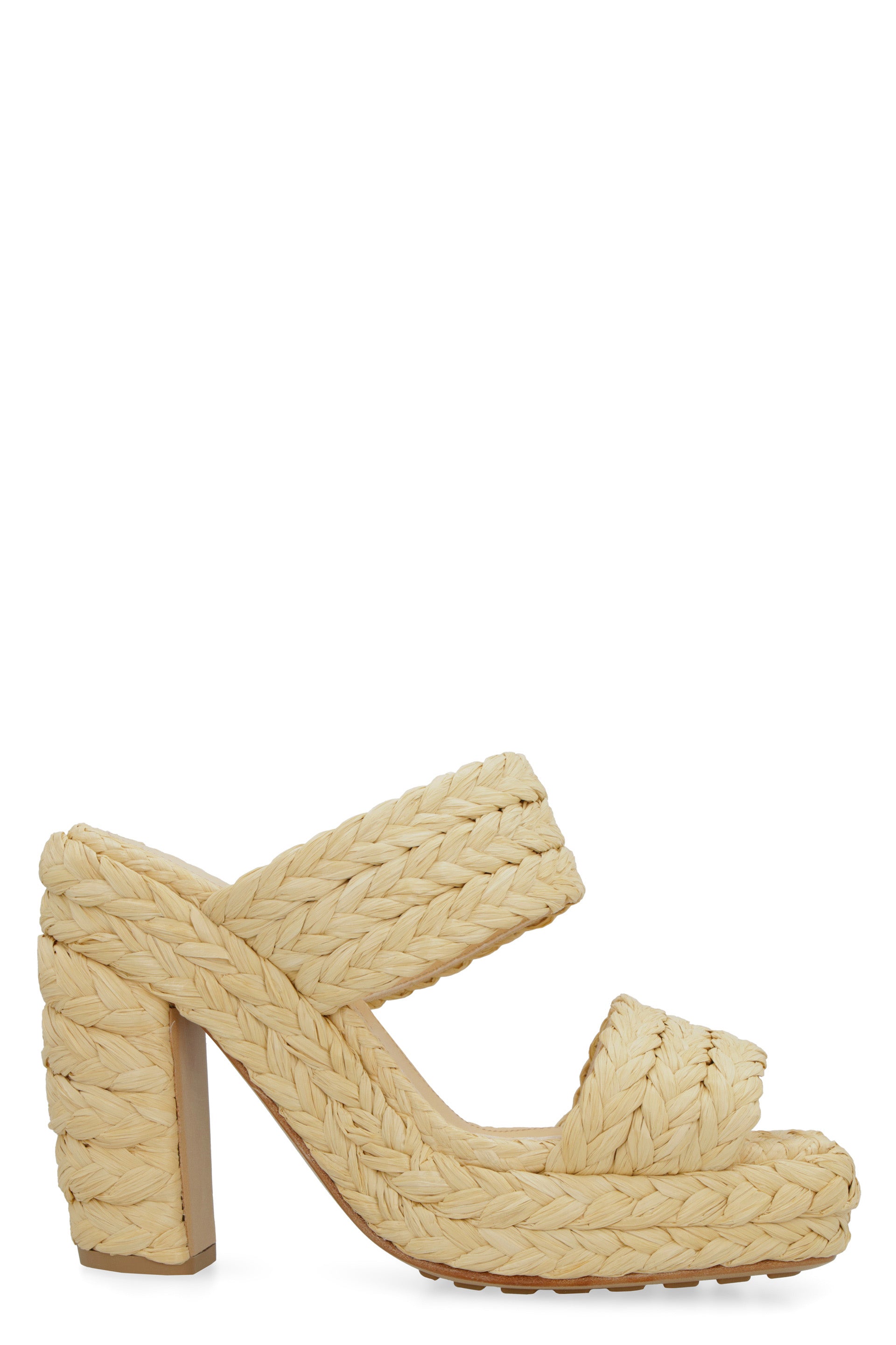 BOTTEGA VENETA Canalazzo Raffia Flat Sandals for Women