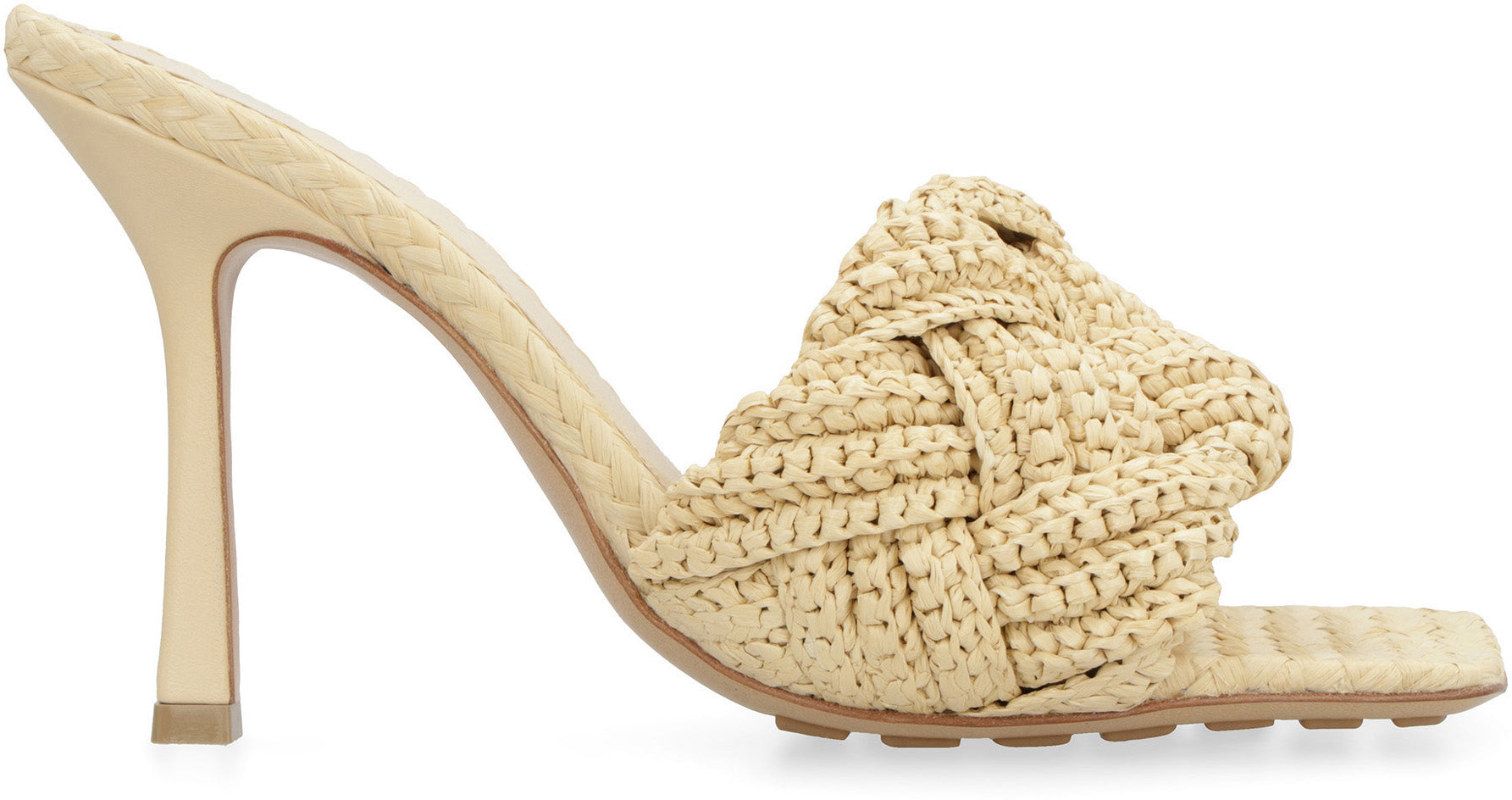 BOTTEGA VENETA Woven Raffia Flat Sandals