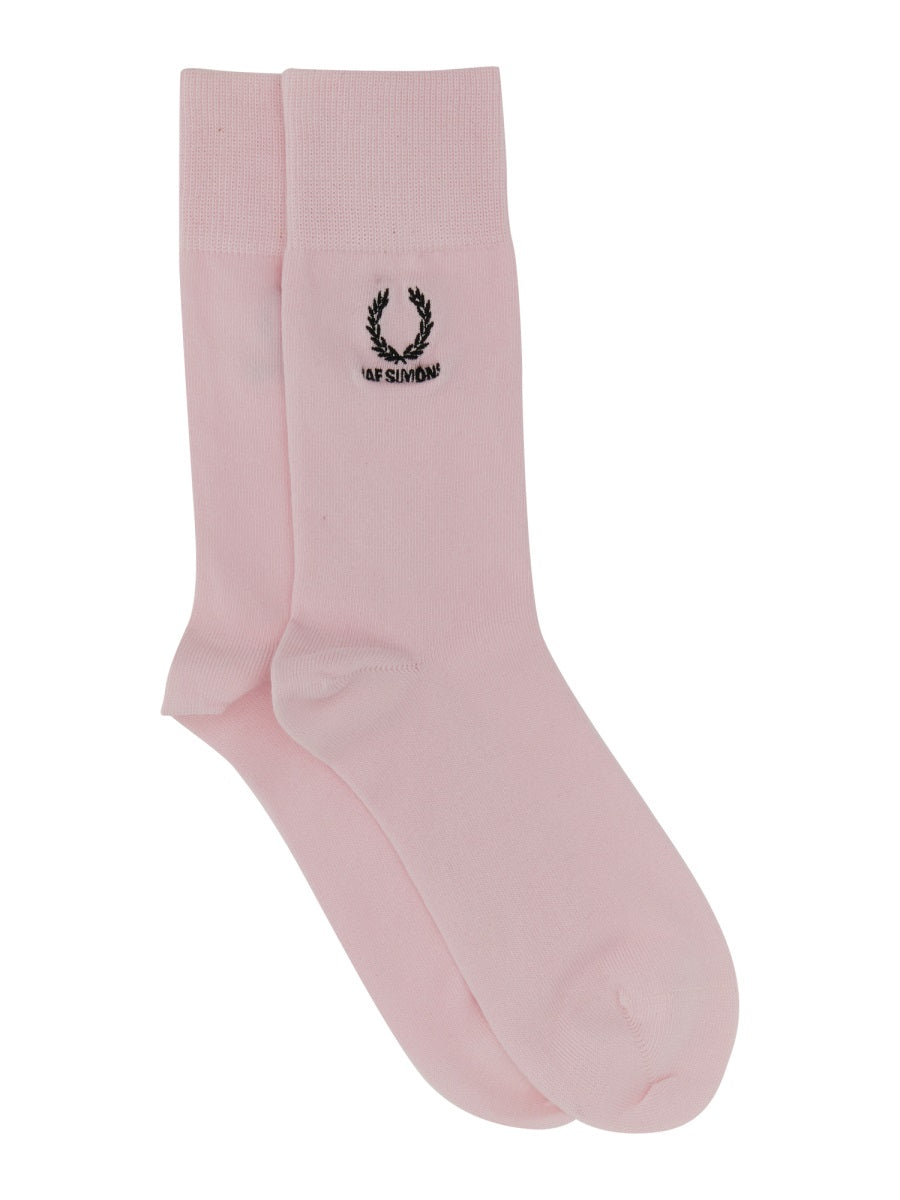 FRED PERRY X RAF SIMONS Embroidered Rib Knit Socks