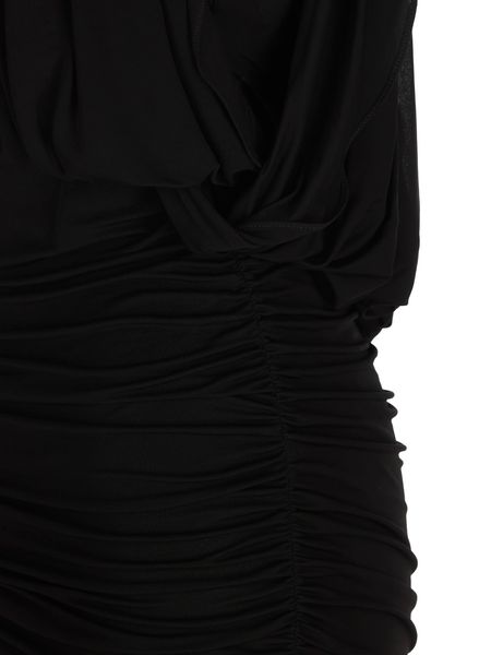 SAINT LAURENT Draped Calfskin Mini Dress