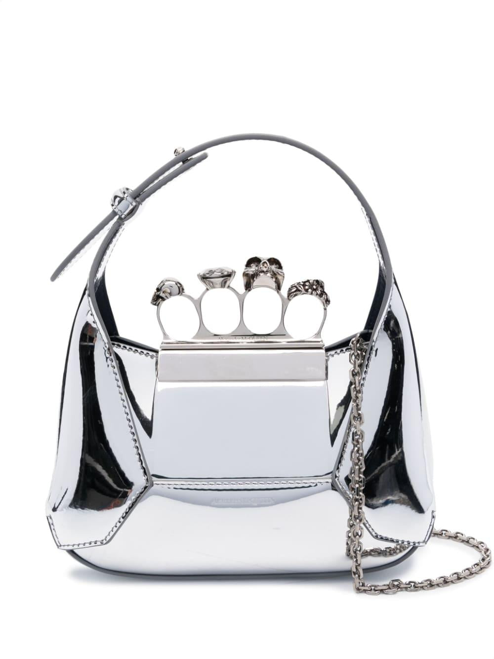 ALEXANDER MCQUEEN Mini Jewel-Accented Hobo Handbag