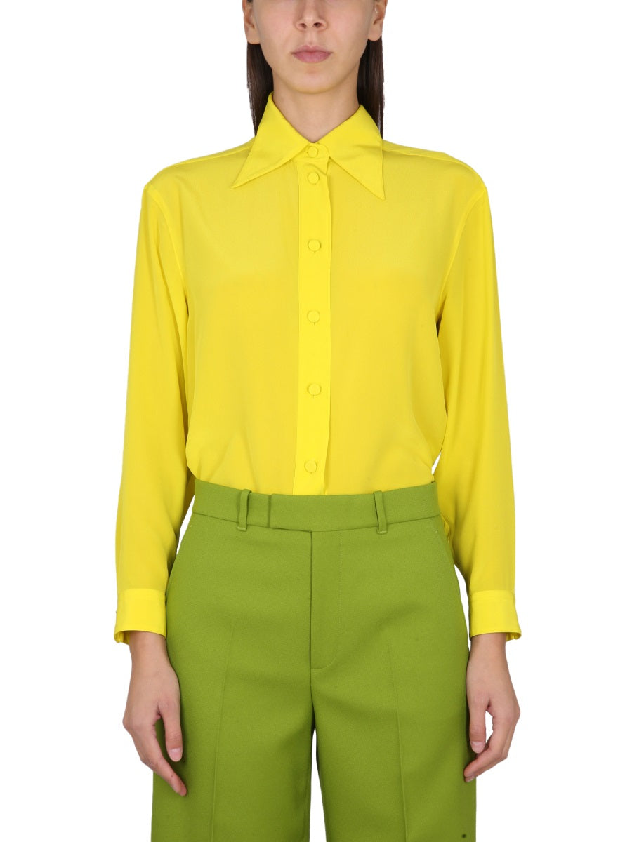 GUCCI Silk Shirt with Pointed Collar for Women