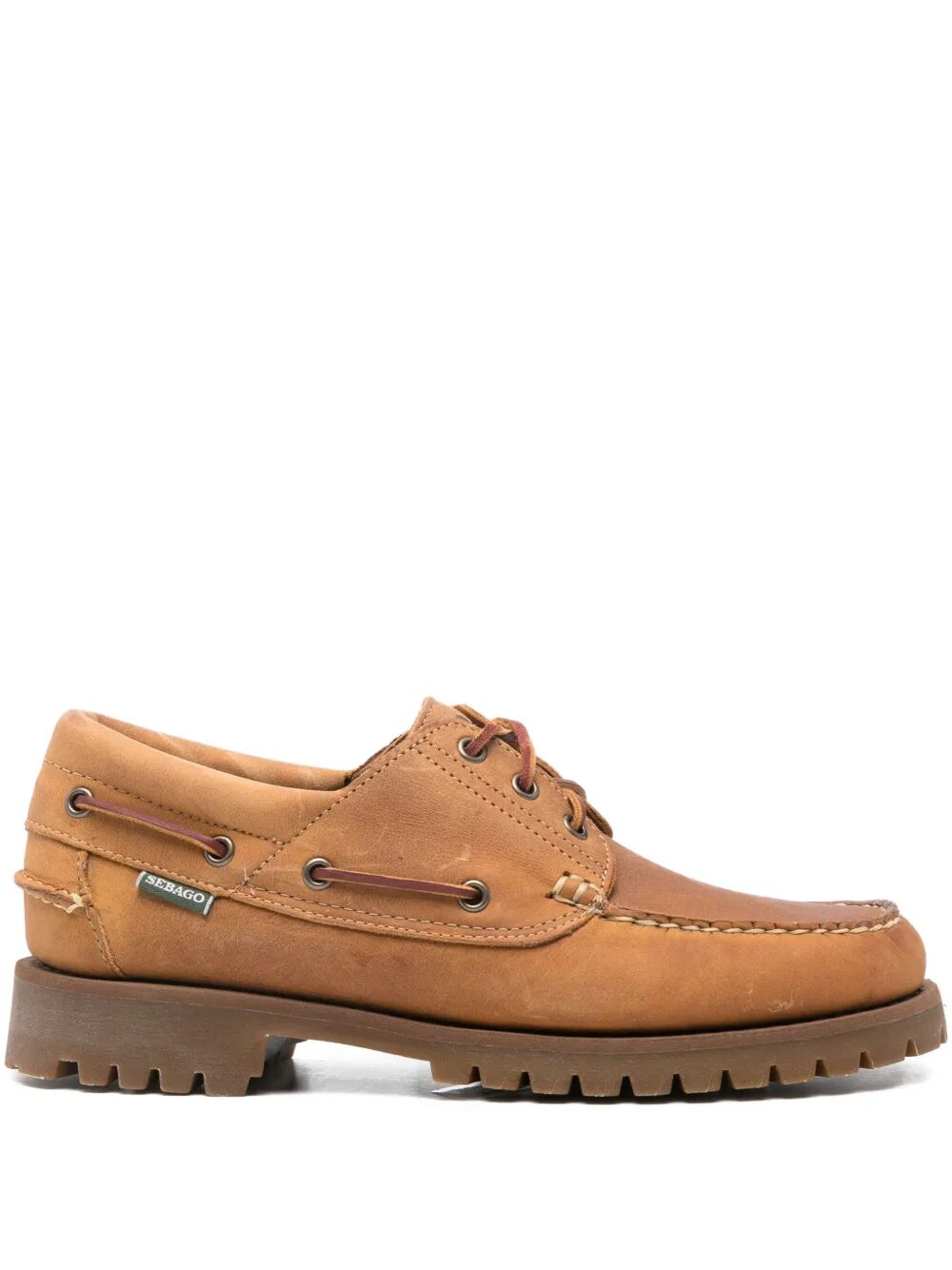 SEBAGO Lace-Up Crazy Horse Car Shoes for Men