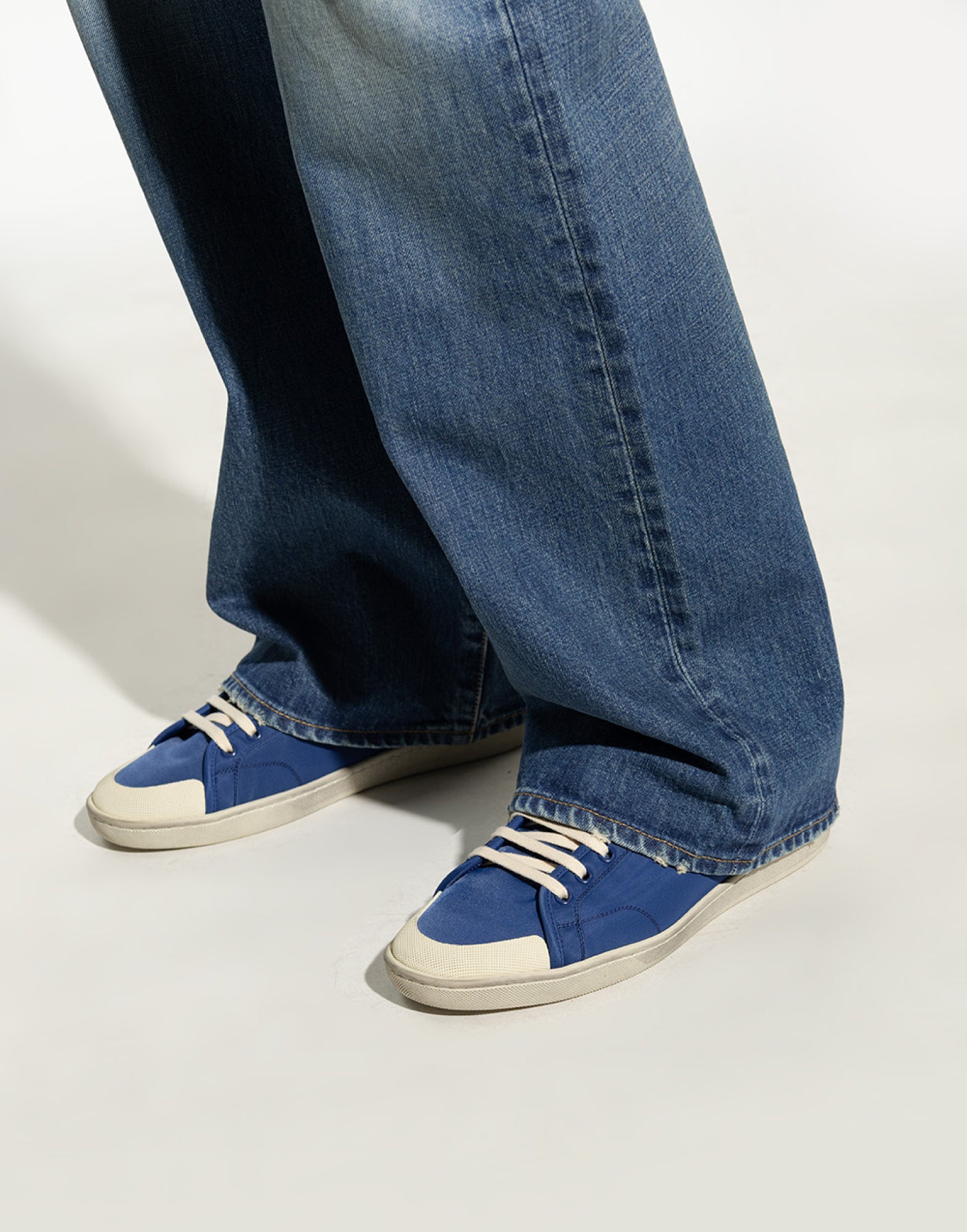 SAINT LAURENT Classic Logo Mid-Top Sneakers