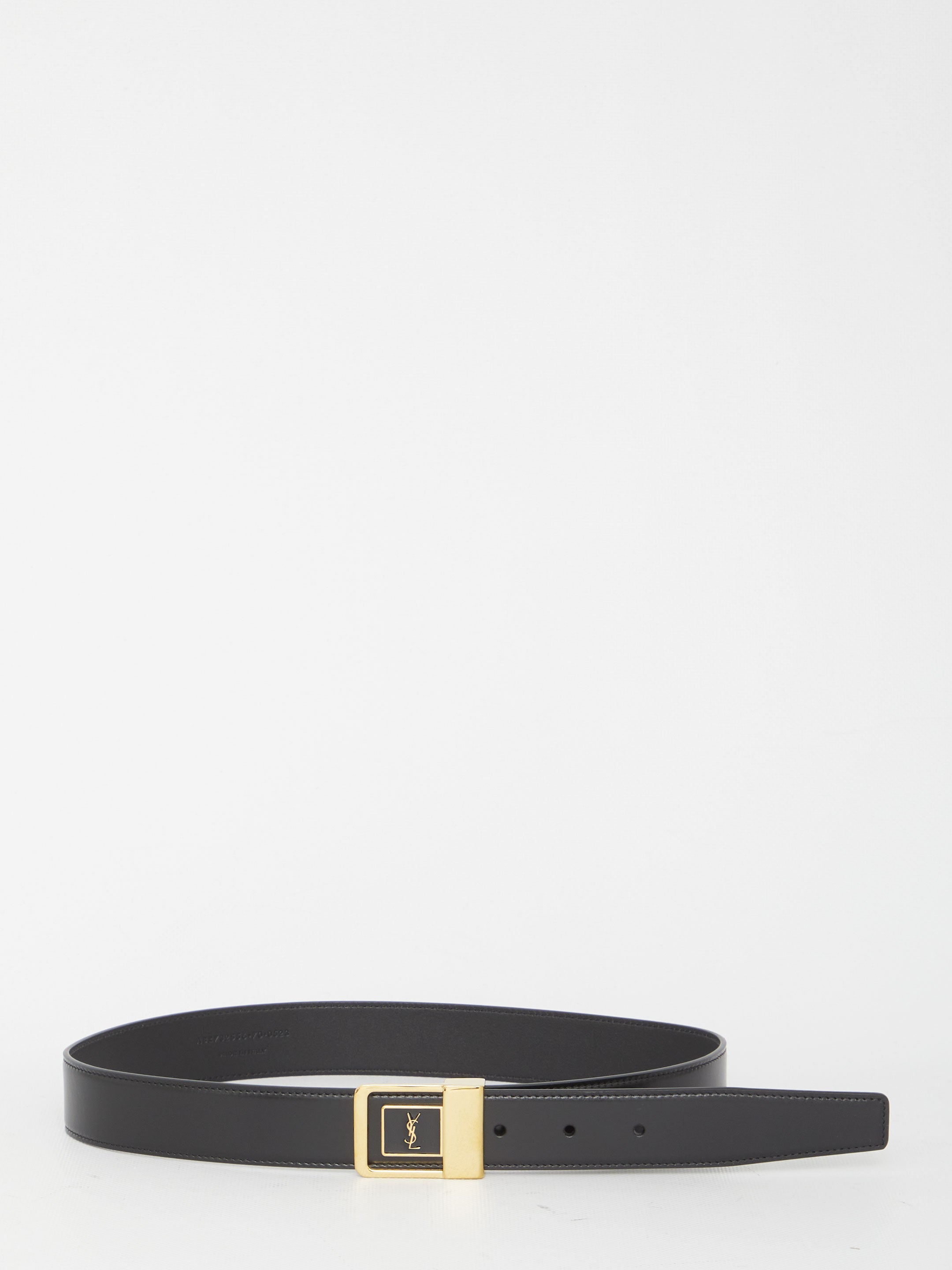 SAINT LAURENT Patent Calfskin Belt with Regular Buckle Closure