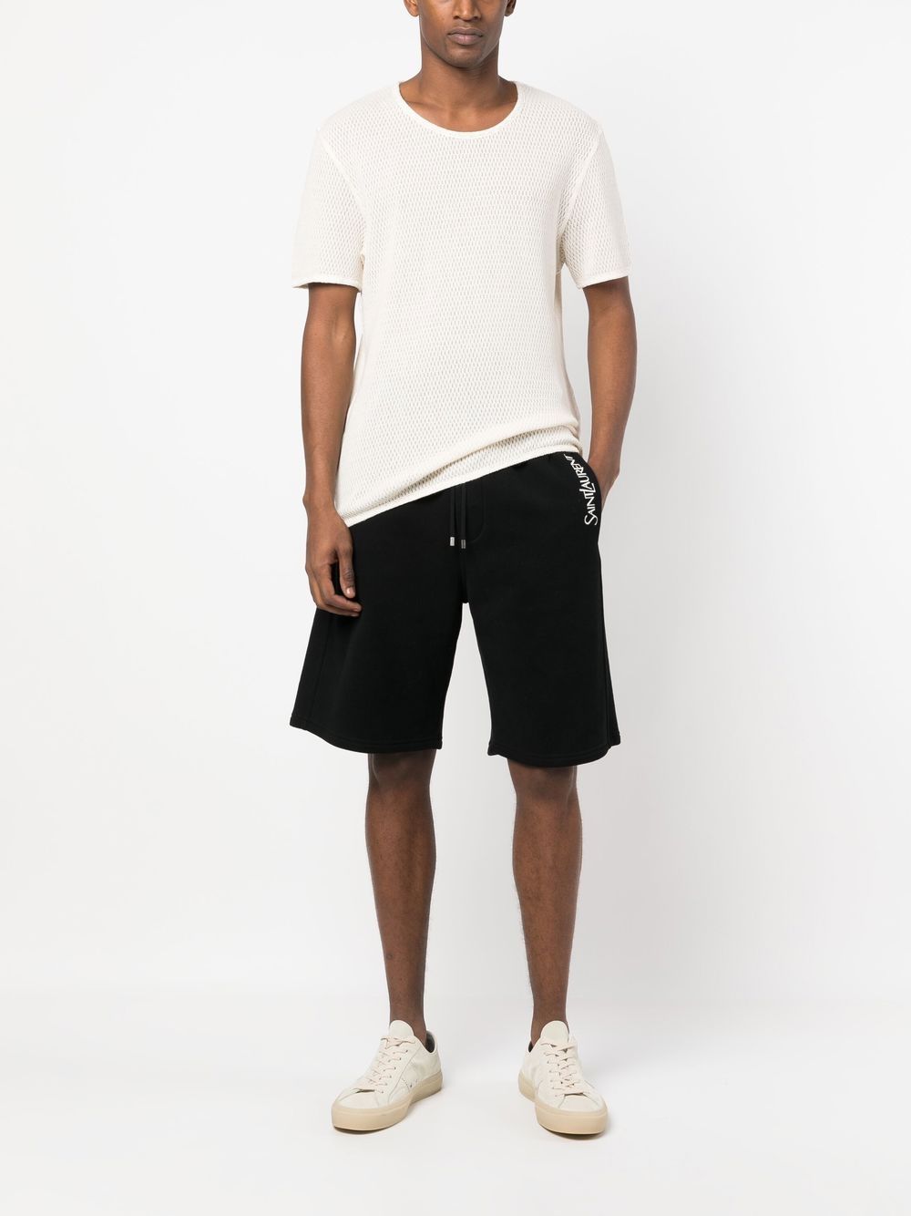SAINT LAURENT Men's Mini Cotton Swimming Shorts