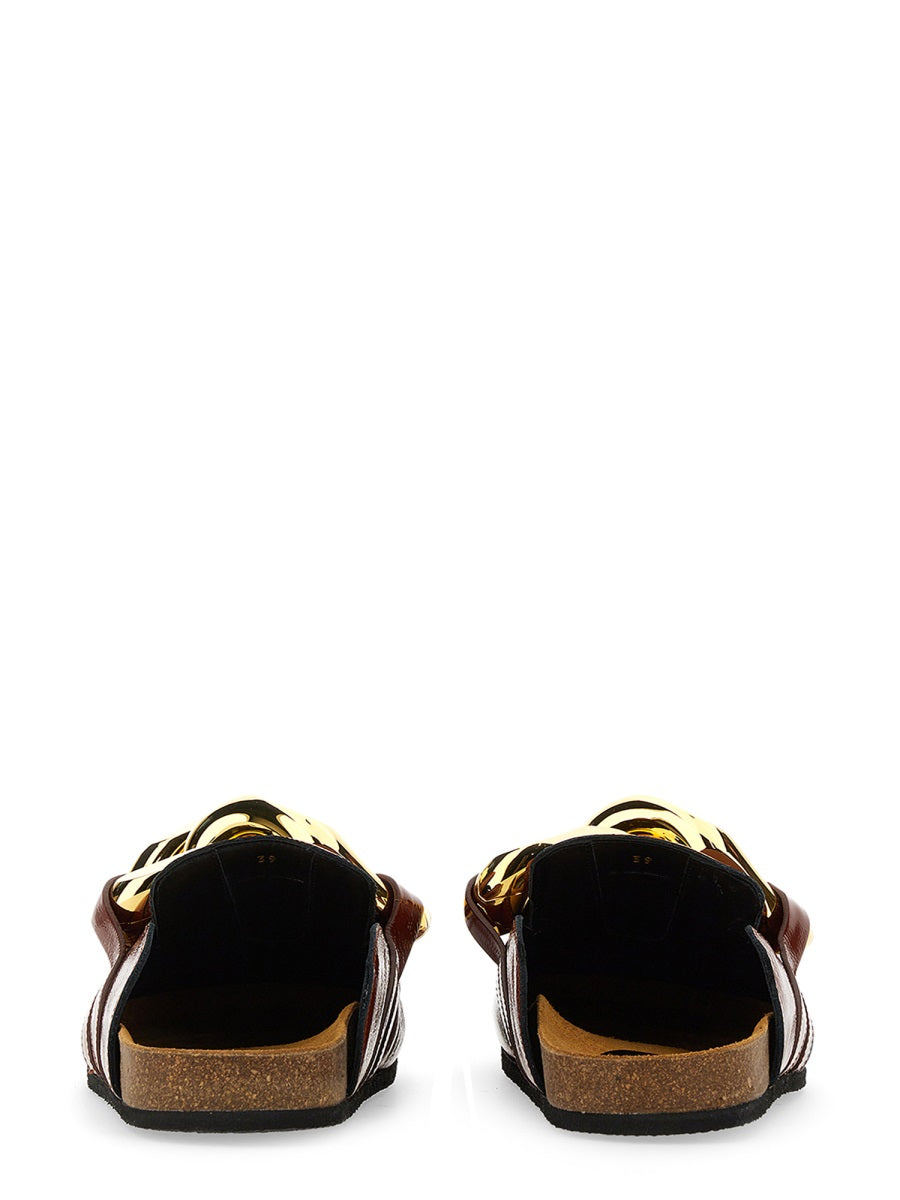 JW ANDERSON Glossy Flat Chain Sandals - 3 cm Sole