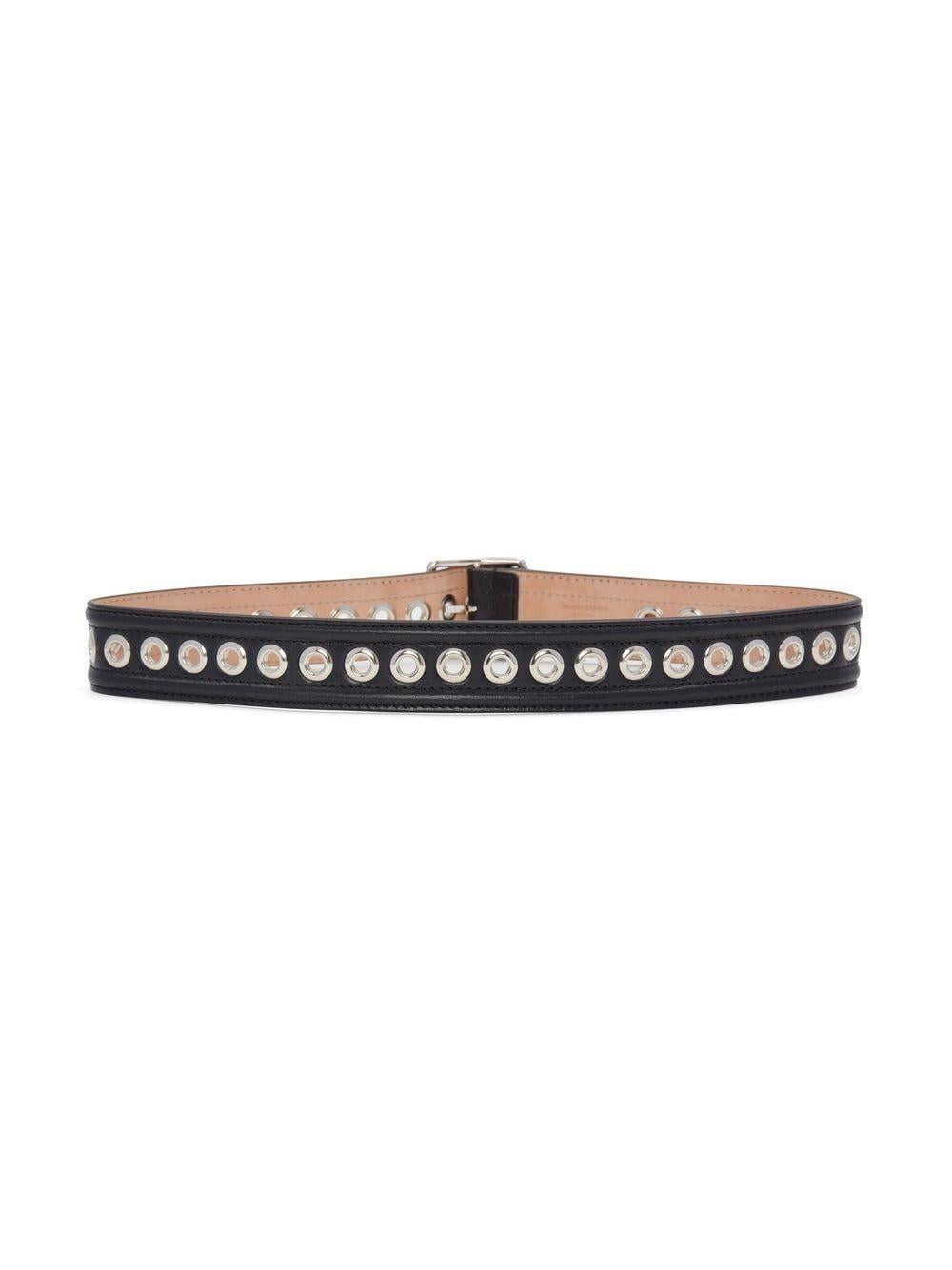 ALEXANDER MCQUEEN Women's Leather Belt with Silver Finishing