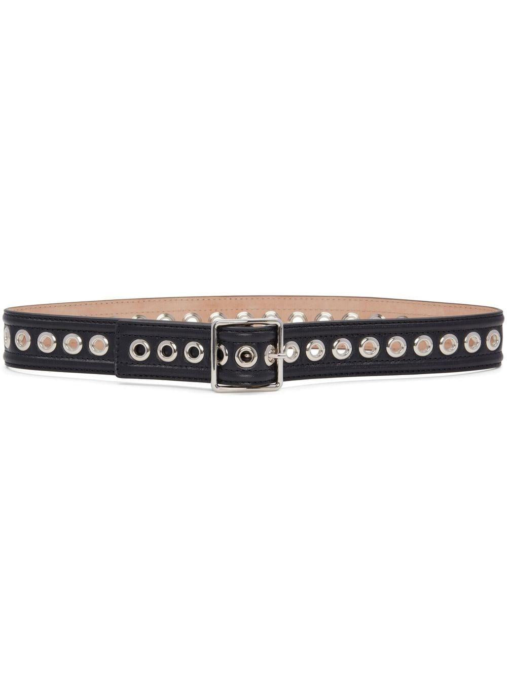 ALEXANDER MCQUEEN Women's Leather Belt with Silver Finishing