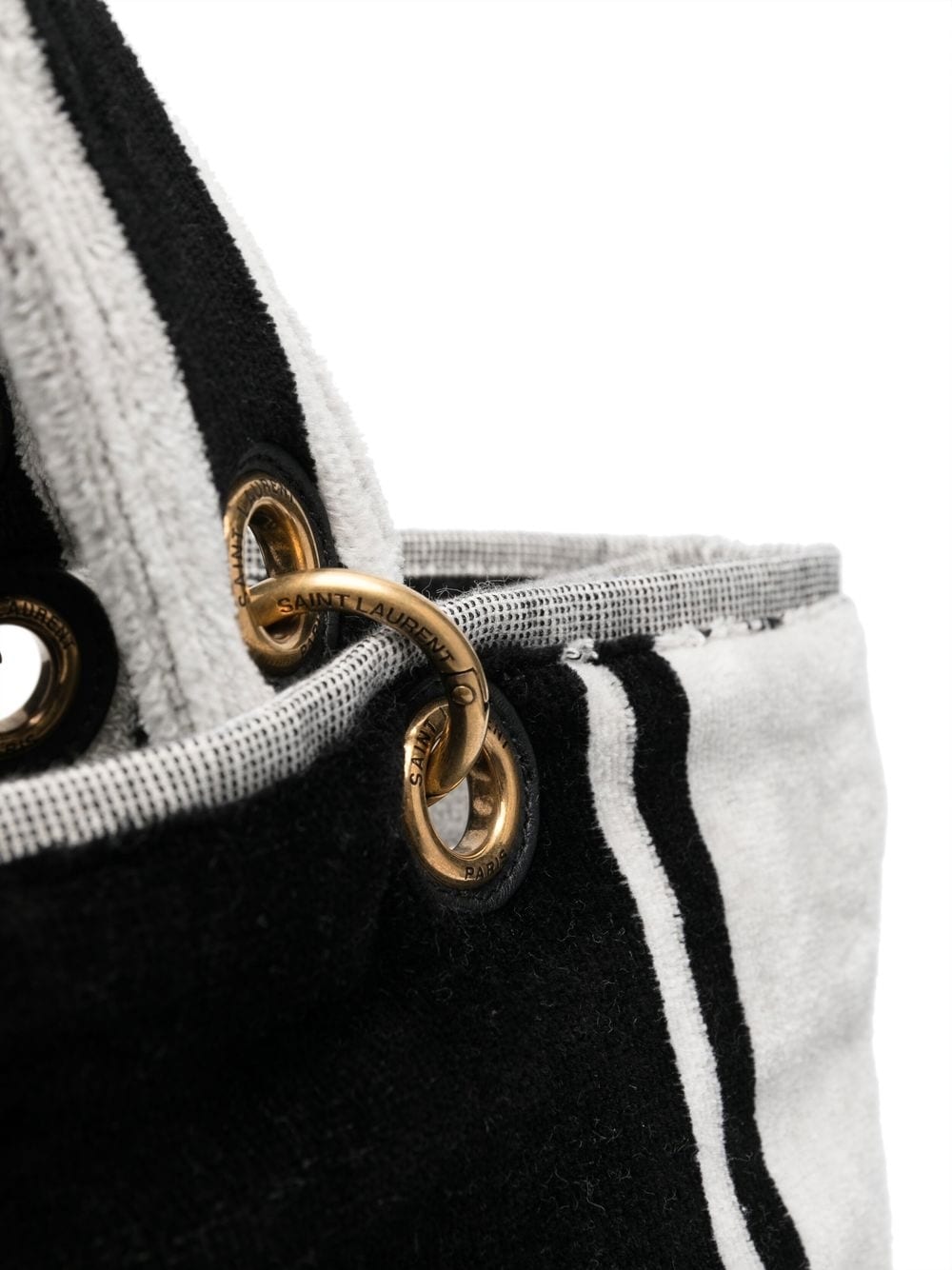 SAINT LAURENT Terry Cloth Tote Handbag