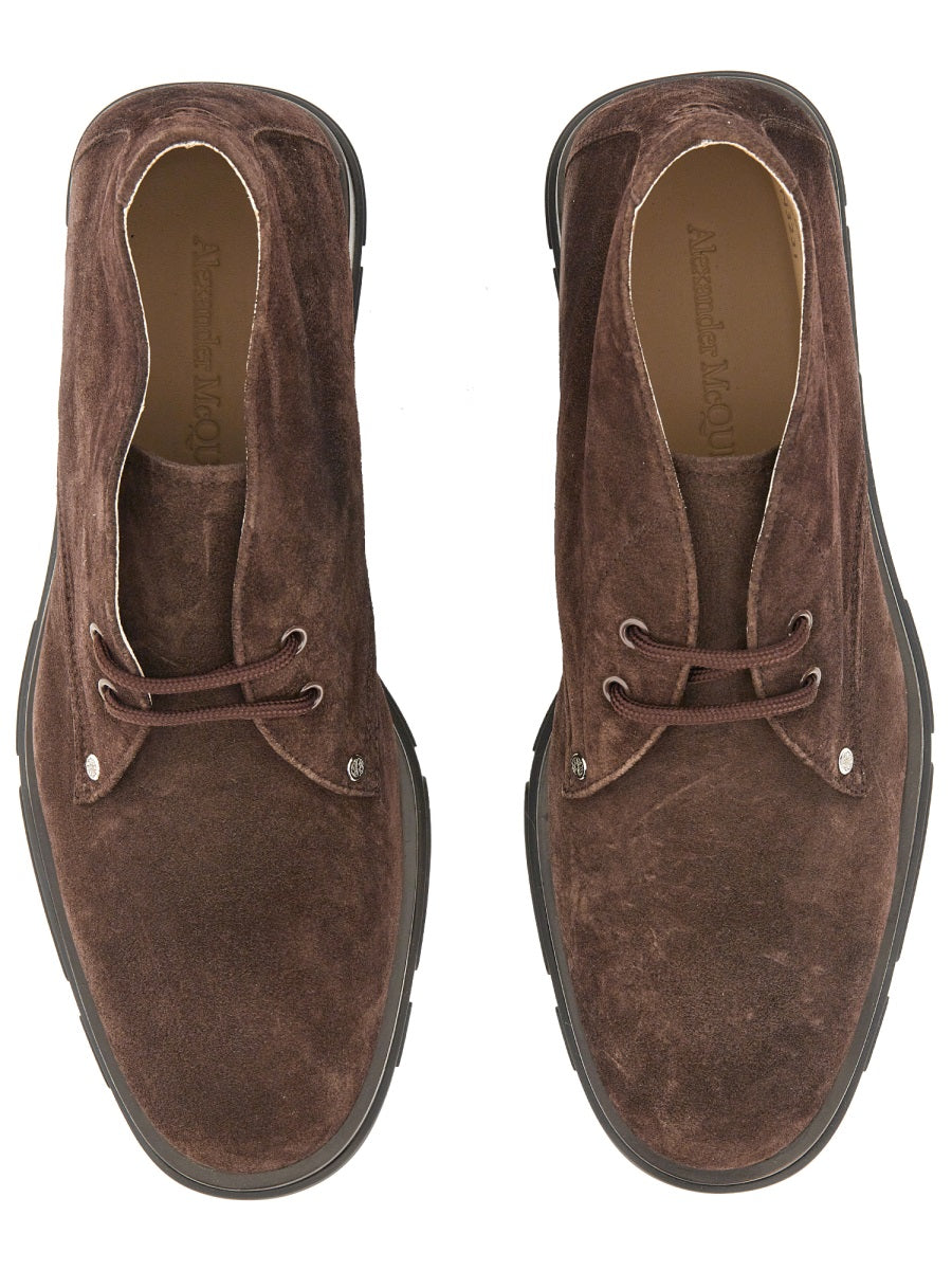 ALEXANDER McQUEEN Suede Boots with 3 cm Heel for Men