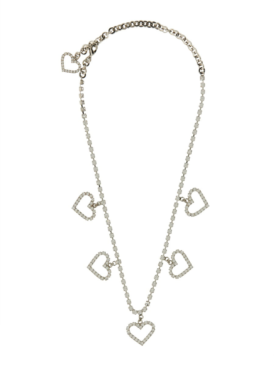 ALESSANDRA RICH Heart Pendant Crystal Necklace