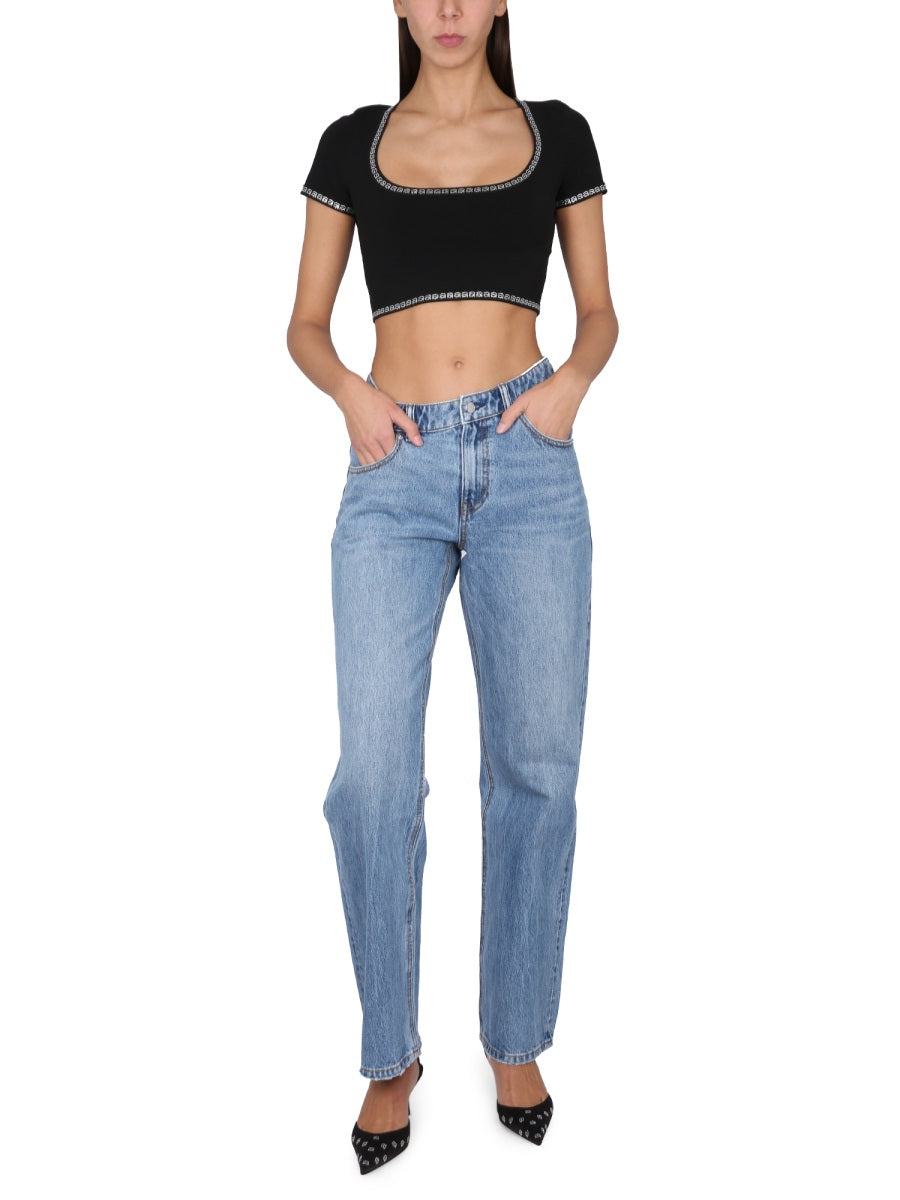 ALEXANDER WANG Bold Logo Top with Round Neckline