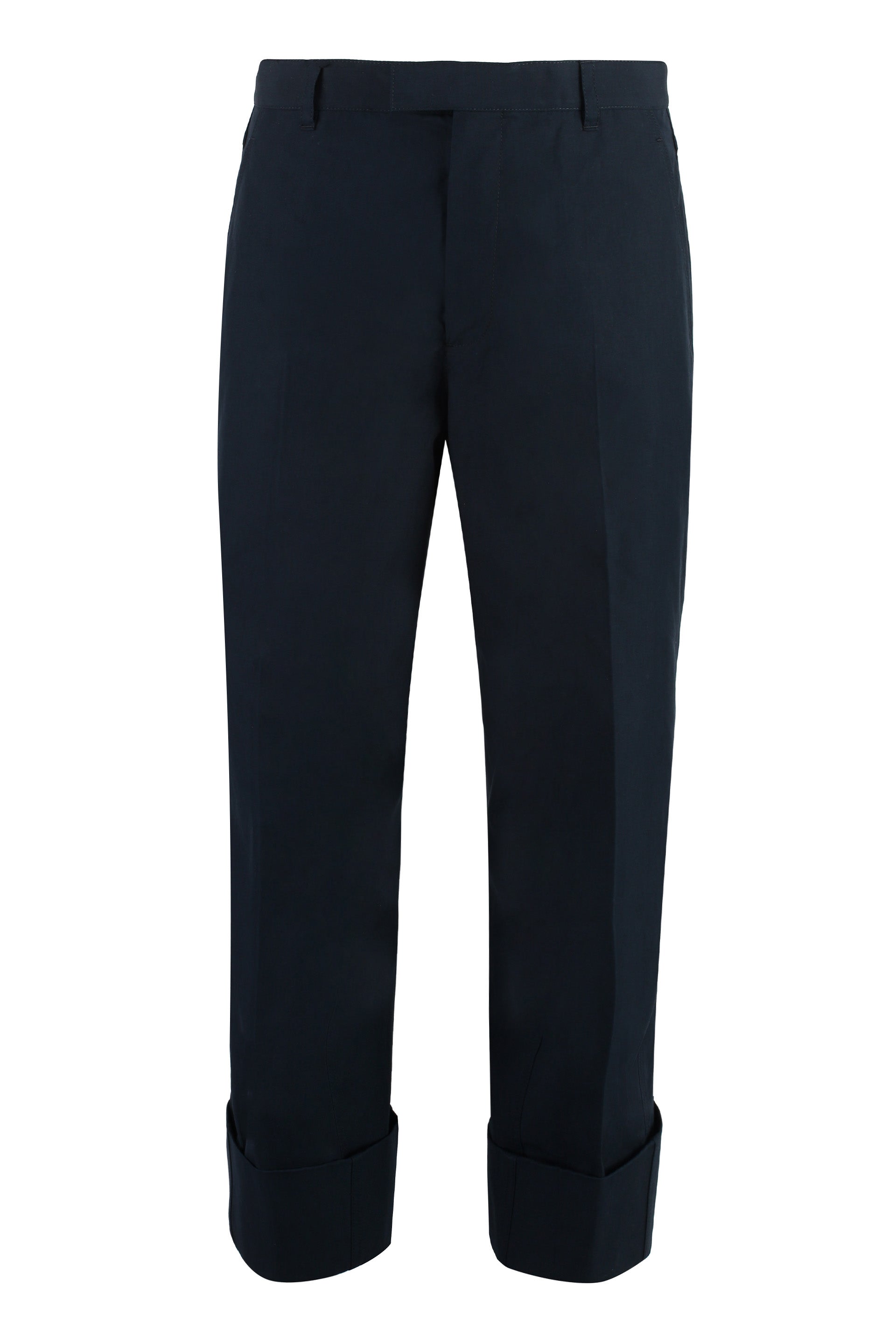 BOTTEGA VENETA Roll-Up Ankle Cuff Cotton Trousers