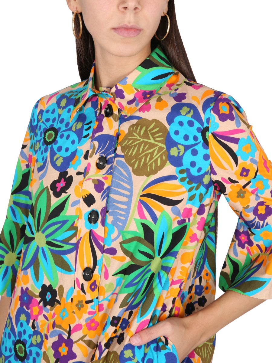 LA DOUBLEJ Artisan Mini Dress with Button Closure