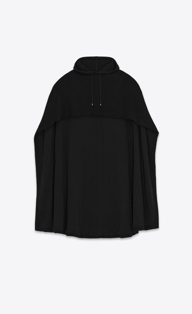 SAINT LAURENT Fleece Hoodie Cape