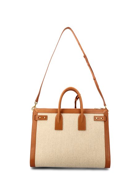 SAINT LAURENT Large Leather Tote Handbag