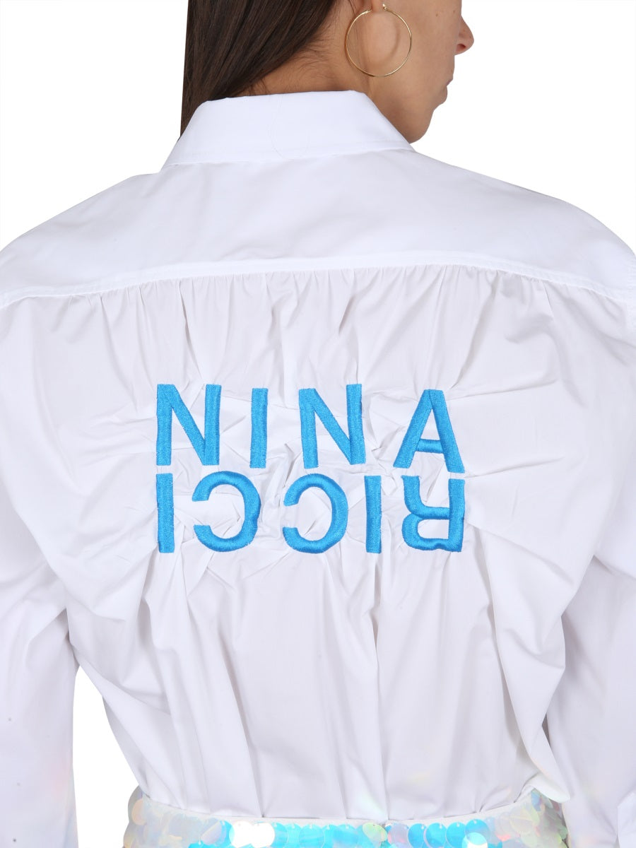 NINA RICCI Logo Front Button Mini Shirt