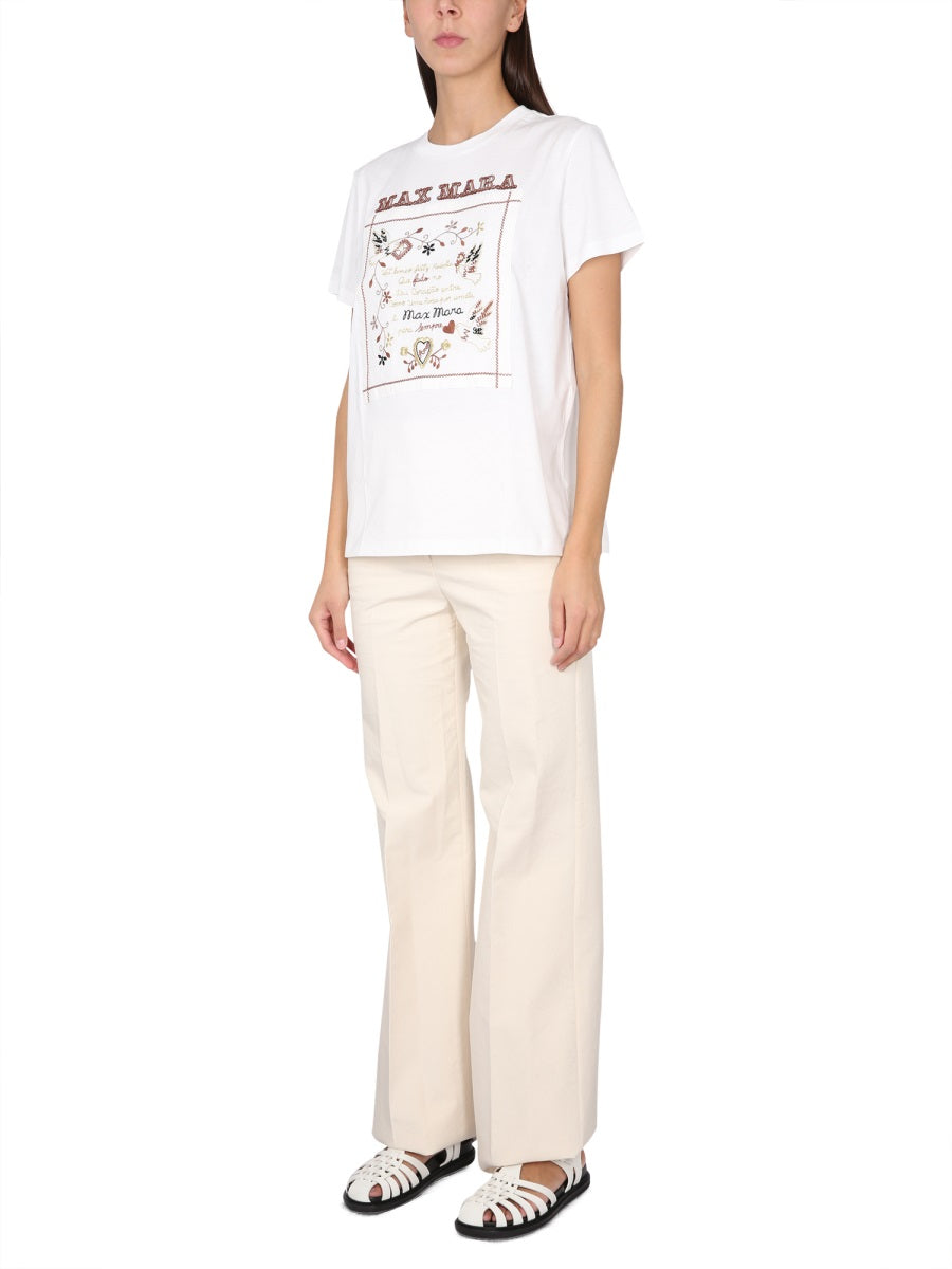 MAX MARA Crewneck T-Shirt with Necklace Detail for Women