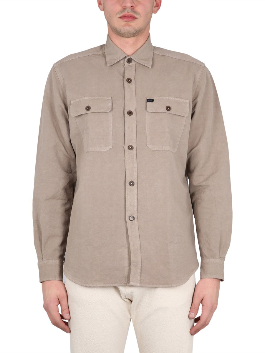 FAY Classic Collar Button-Down Shirt with Pockets